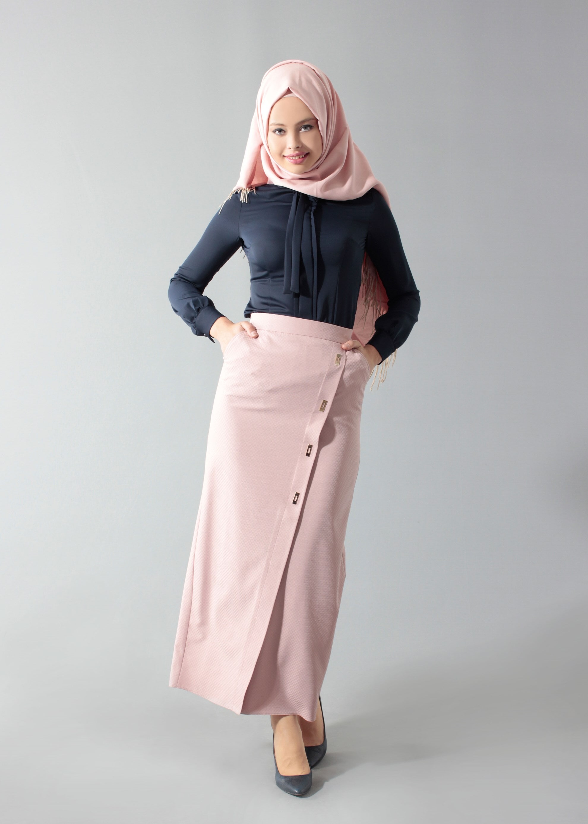 Tesettür giyim PUDRA 6870 43658 Tesettür Etek 38/44 TEK38