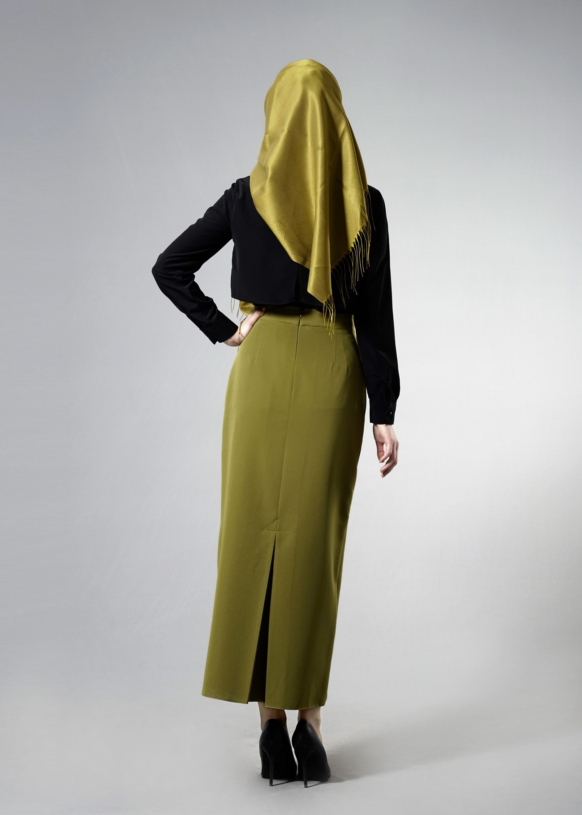 Tesettür giyim YEŞİL 6871 Dilma Tesettür 43551 Etek 38/44