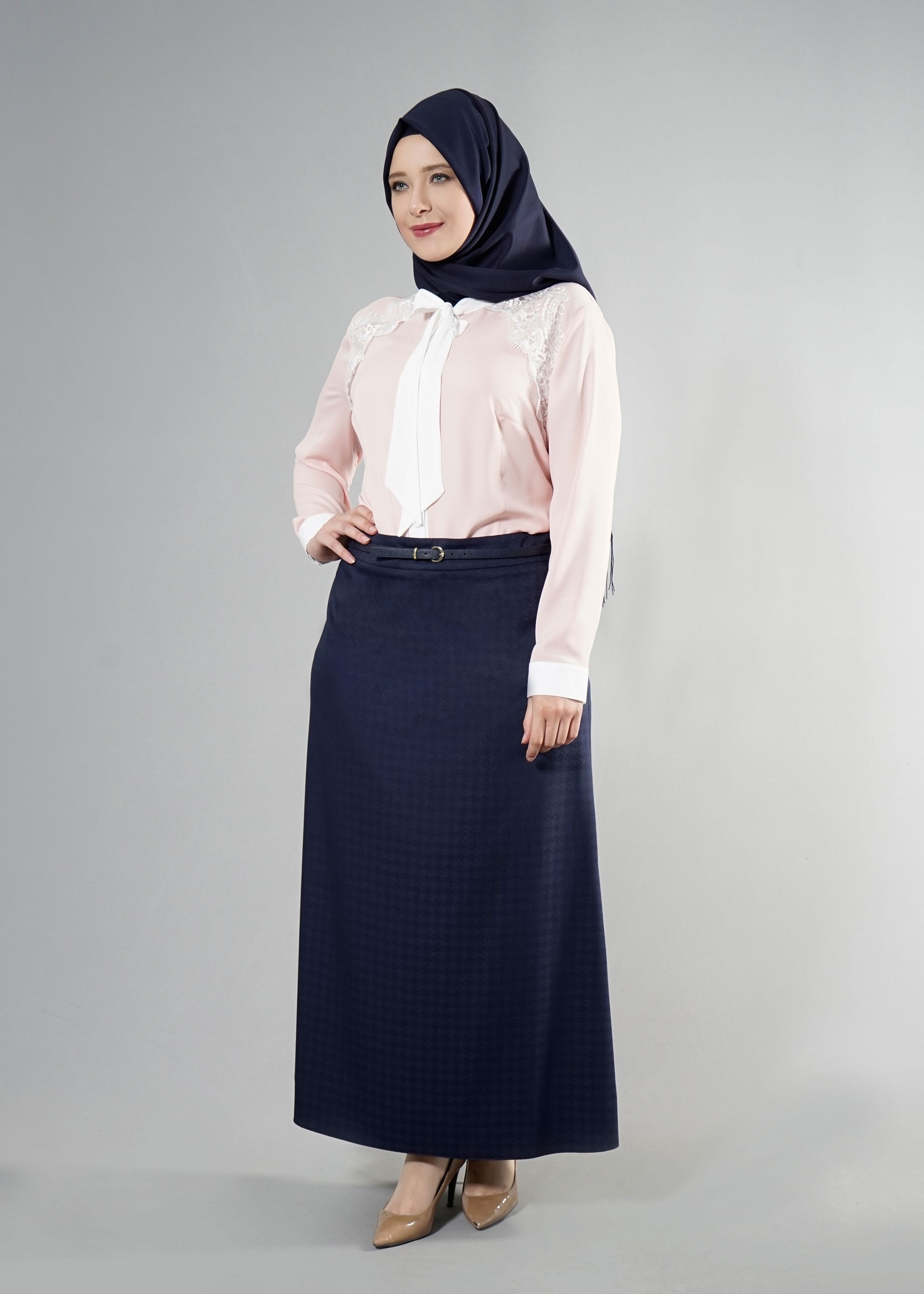 Tesettür giyim LACİVERT 6872 Estela Tesettür Etek 10300 ETEK 42/52 TEK40