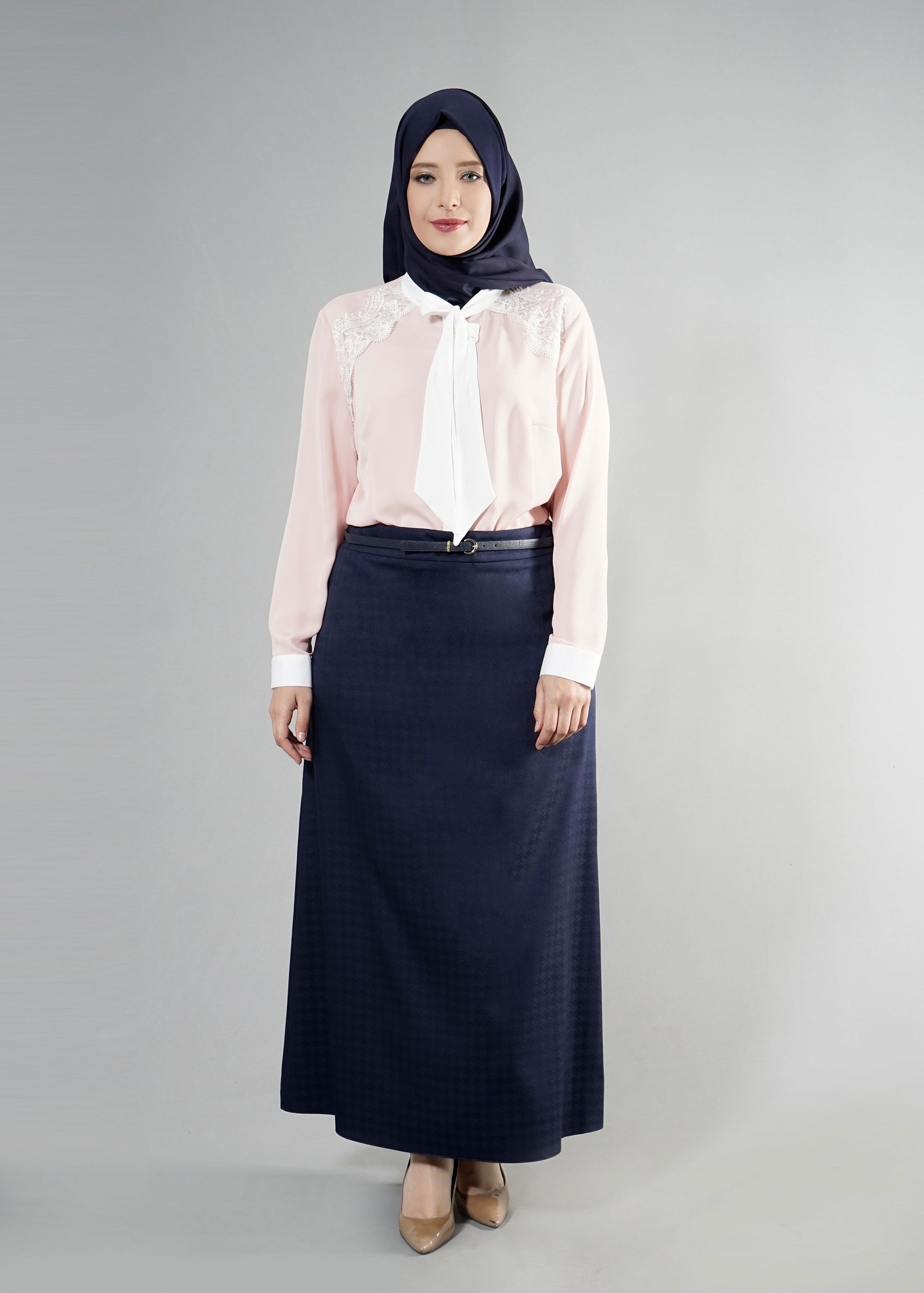 Tesettür giyim LACİVERT 6872 Estela Tesettür Etek 10300 ETEK 42/52 TEK40