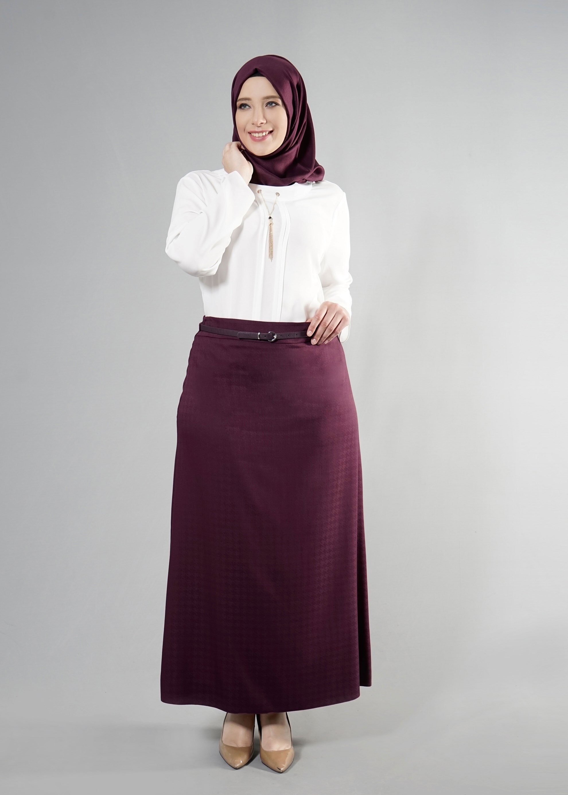 Tesettür giyim MÜRDÜM 6872 Estela Tesettür Etek 10300 ETEK 42/52 TEK40