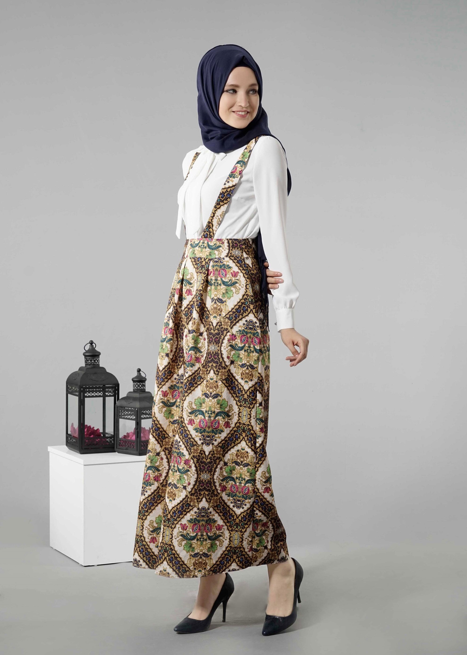 Tesettür giyim SİYAH 6876 Almina Tesettür 30011 Etek 36/42(38)