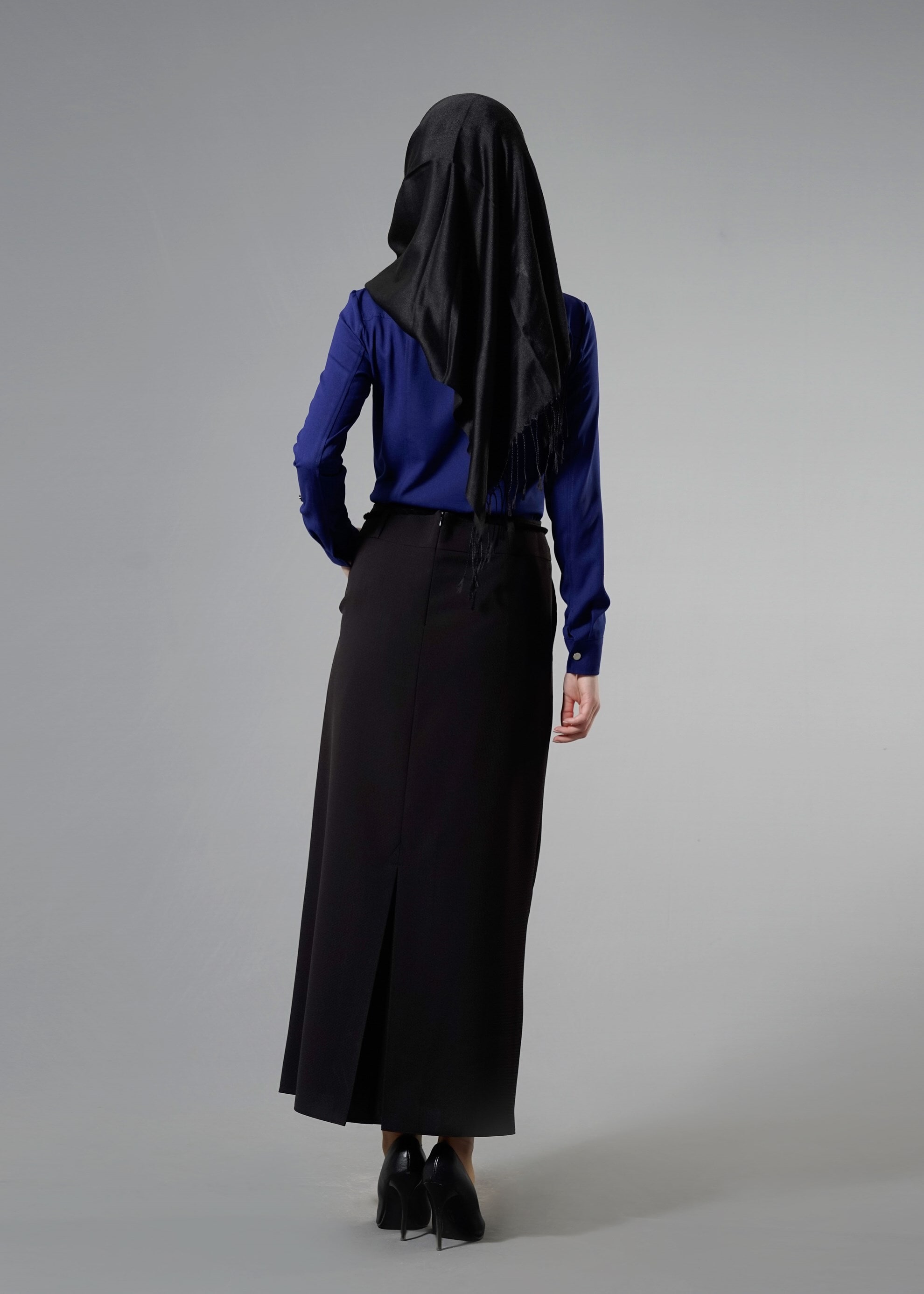 Tesettür giyim SİYAH 6877 Masal Tesettür Etek 38/46 TEK40