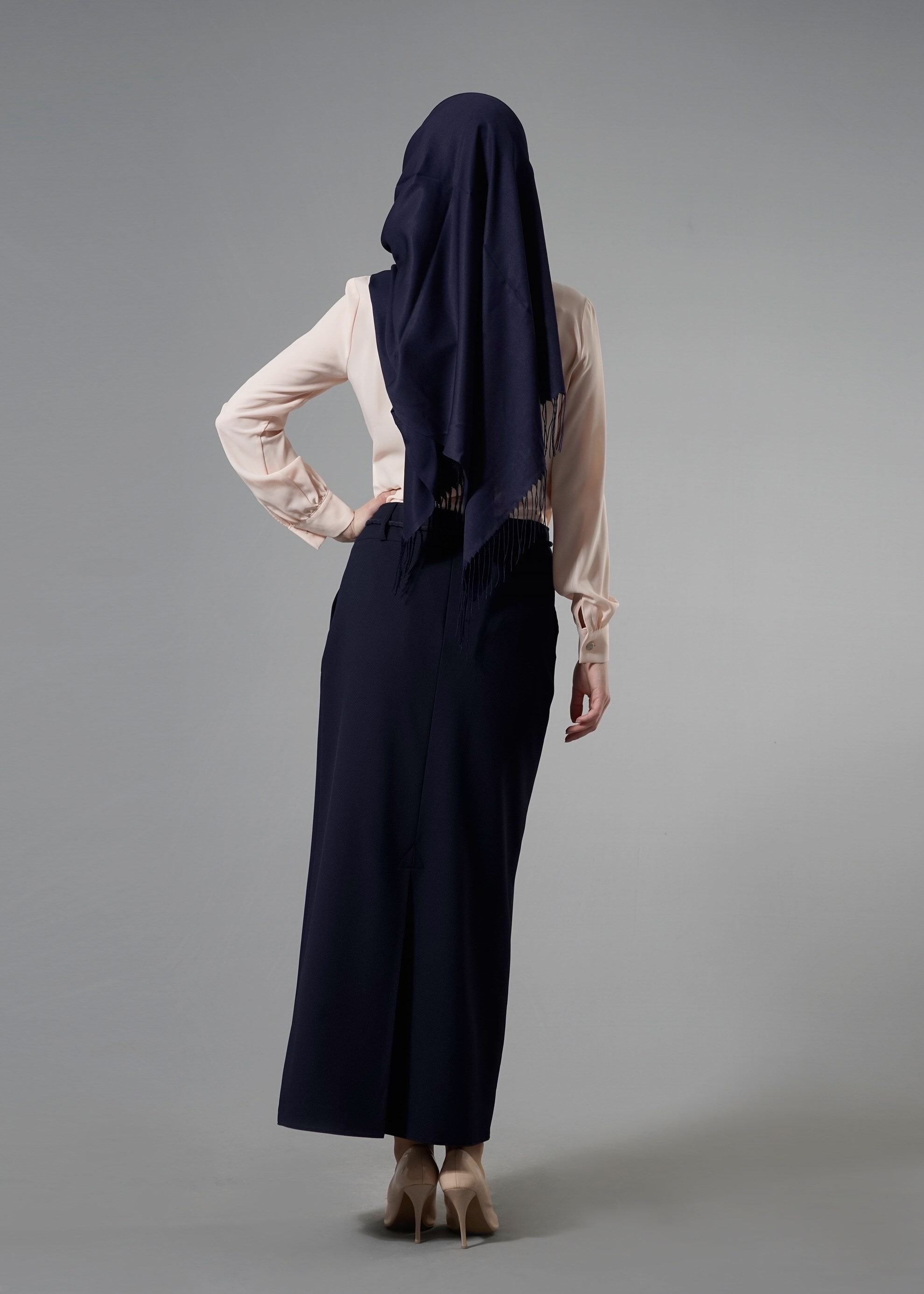 Tesettür giyim LACİVERT 6877 Masal Tesettür Etek 38/46 TEK40