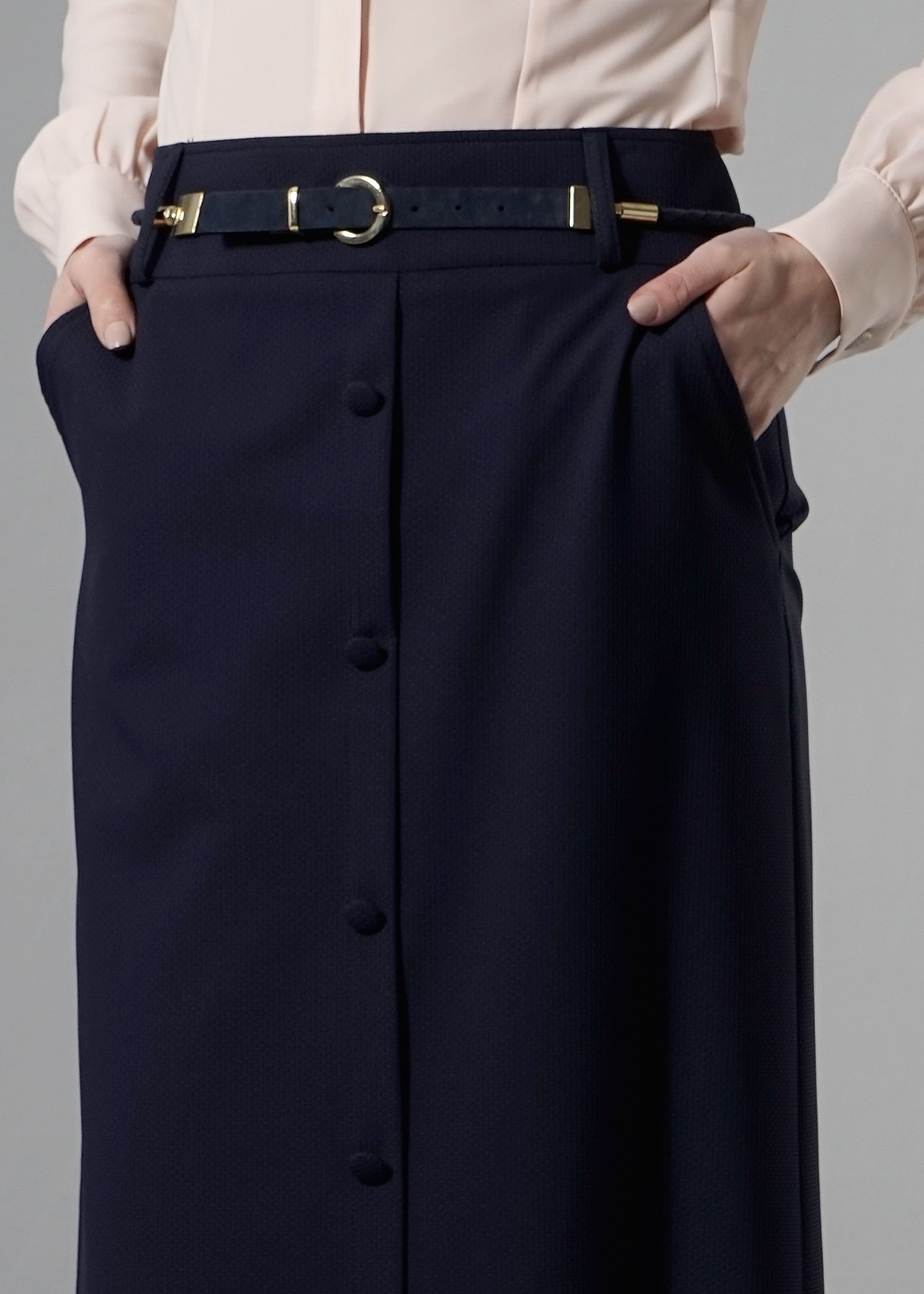 Tesettür giyim LACİVERT 6877 Masal Tesettür Etek 38/46 TEK40