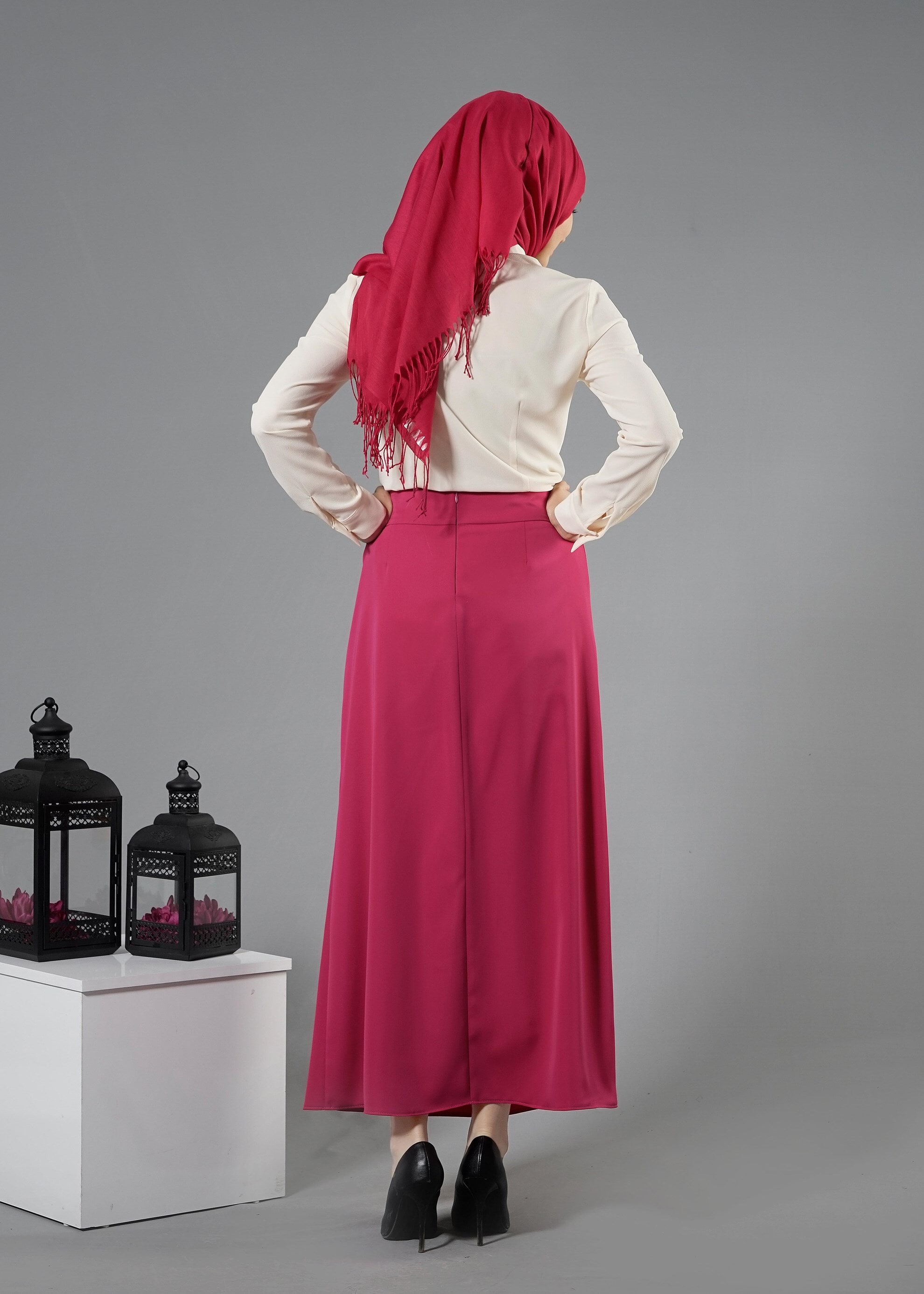 Tesettür giyim FUŞYA 6878 Elite Tesettür 11620 Etek 40/48 TEK38