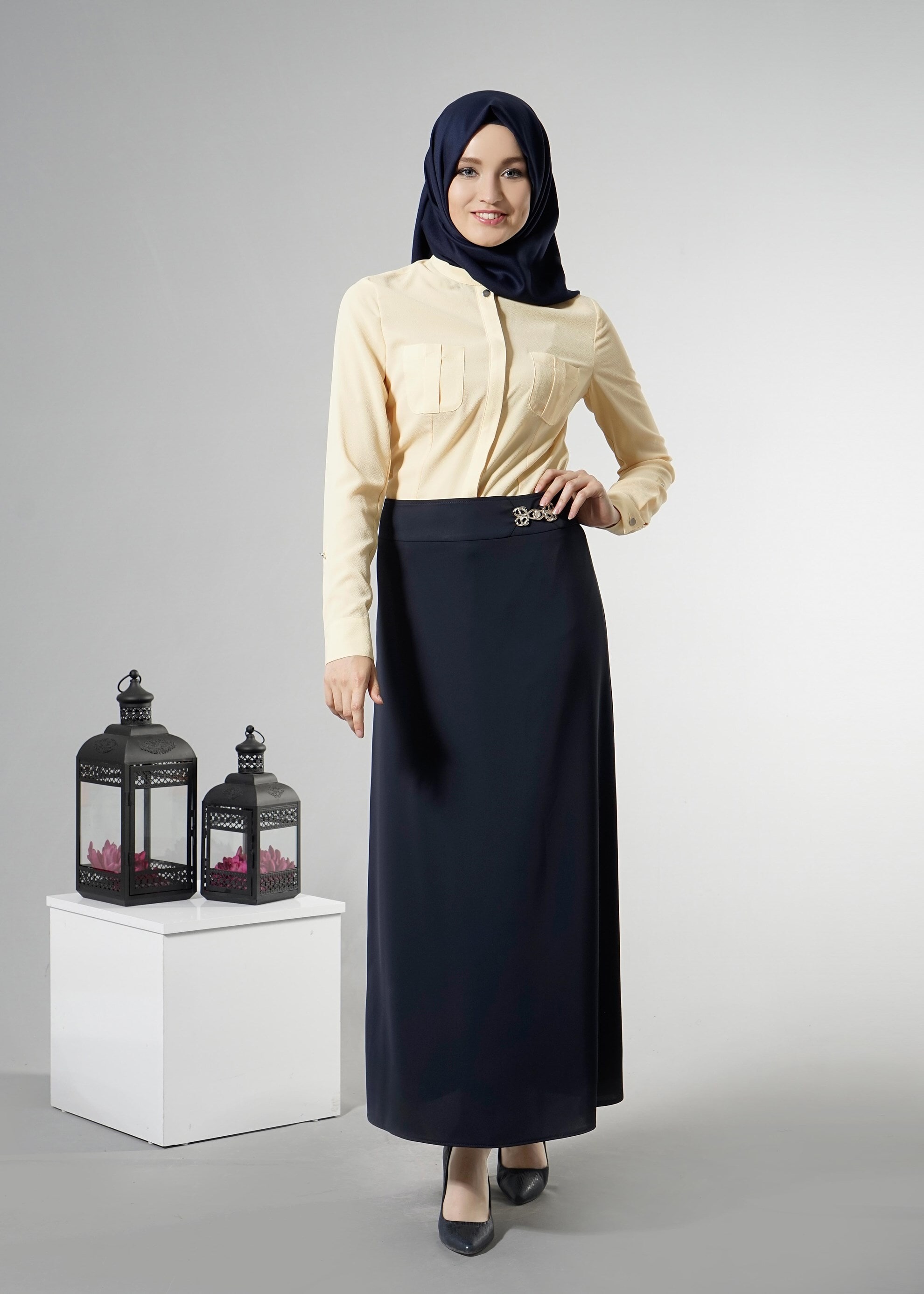 Tesettür giyim LACİVERT 6878 Elite Tesettür 11620 Etek 40/48 TEK38