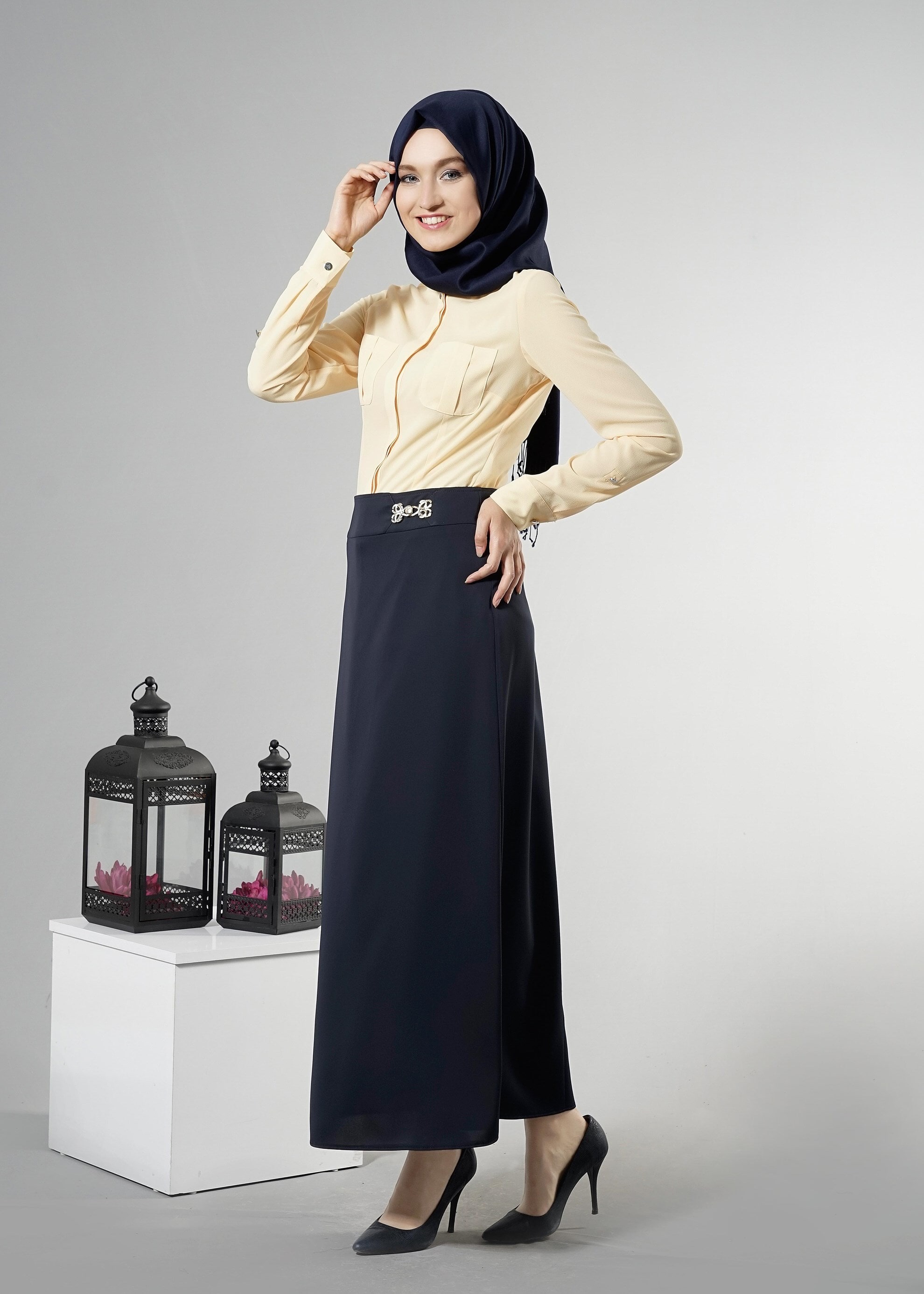 Tesettür giyim LACİVERT 6878 Elite Tesettür 11620 Etek 40/48 TEK38