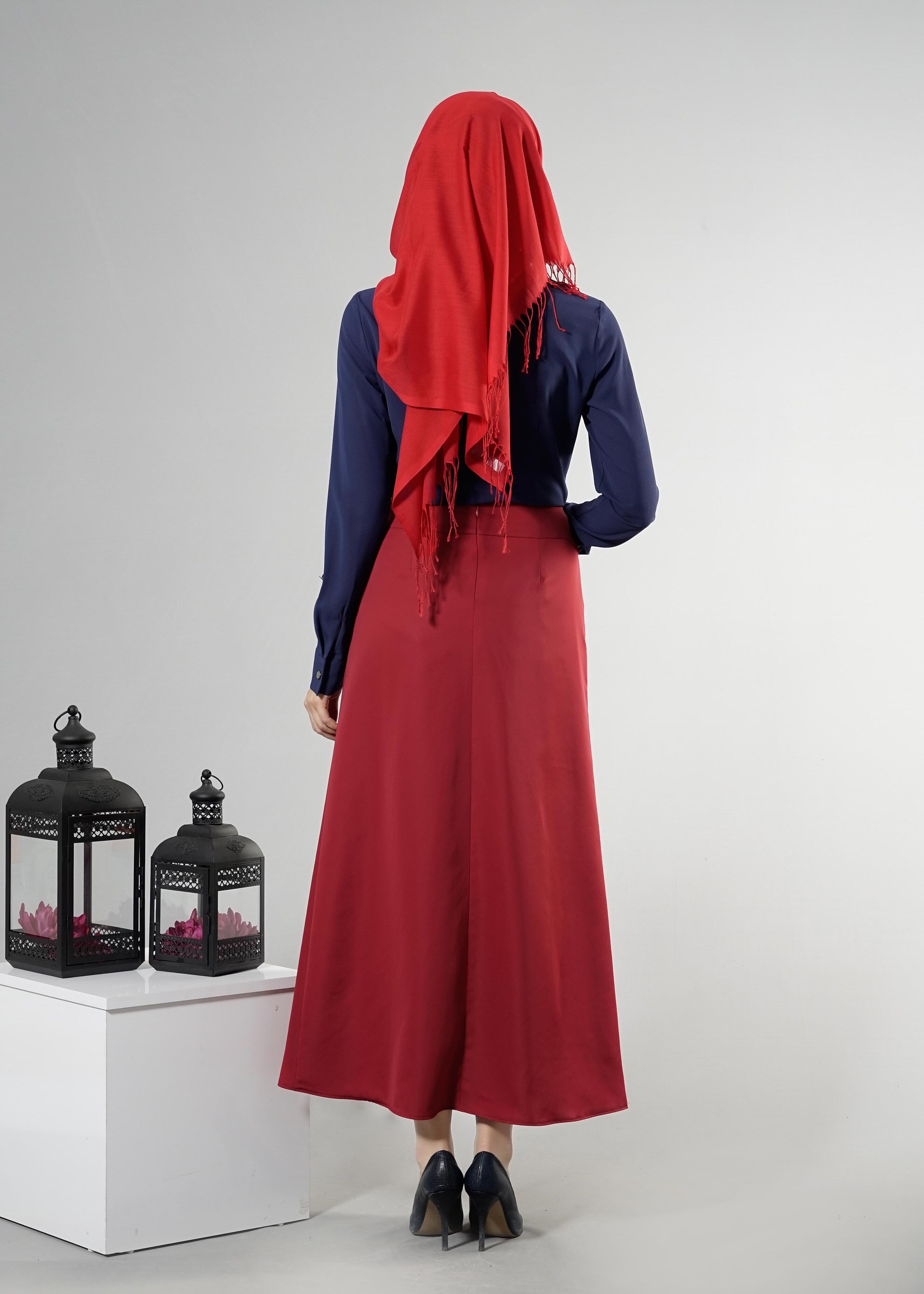 Tesettür giyim BORDO 6878 Elite Tesettür 11620 Etek 40/48 TEK38