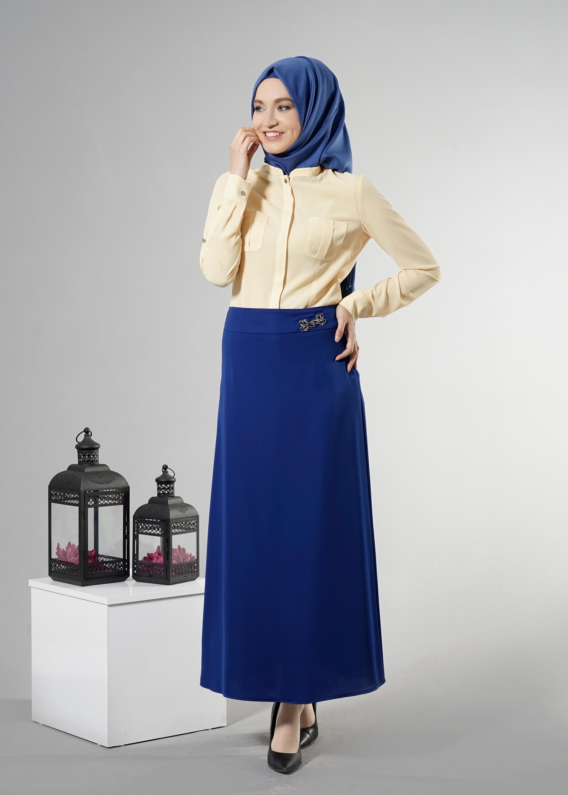 Tesettür giyim LACİVERT 6878 Elite Tesettür 11620 Etek 40/48 TEK38