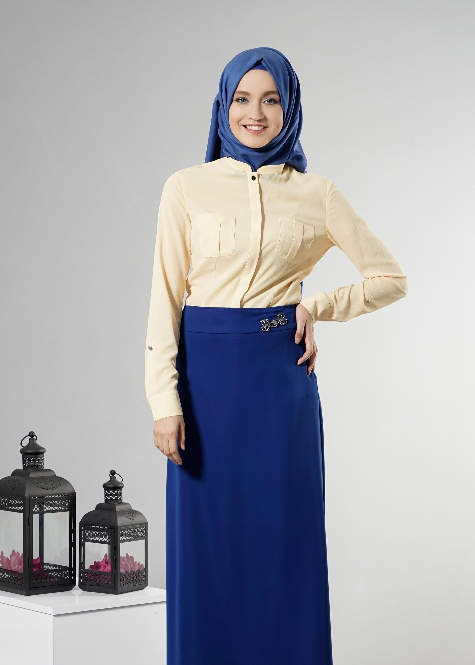 Tesettür giyim LACİVERT 6878 Elite Tesettür 11620 Etek 40/48 TEK38