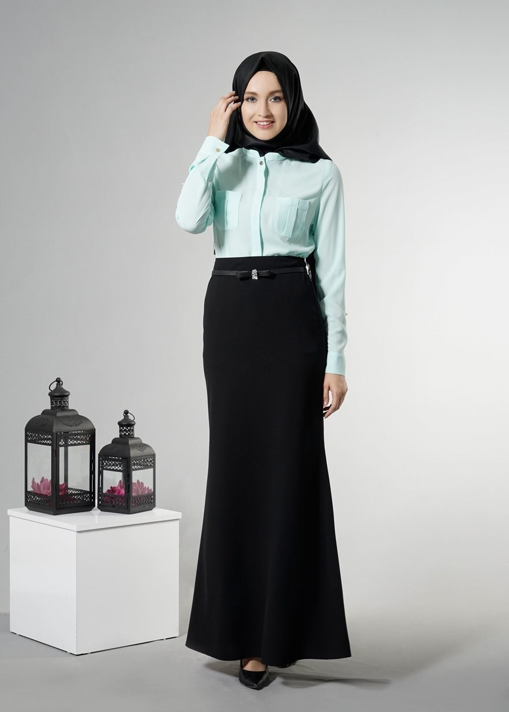 Tesettür giyim SİYAH 6882 Camilia Tesettür Etek 36/44(38-40) TEK42