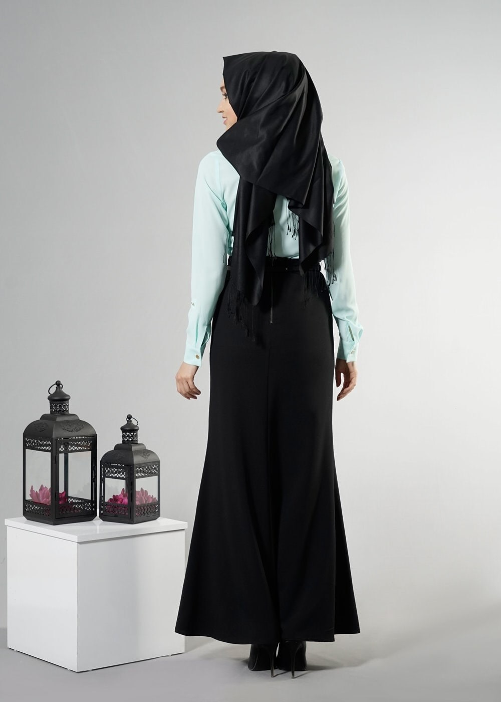 Tesettür giyim SİYAH 6882 Camilia Tesettür Etek 36/44(38-40) TEK42