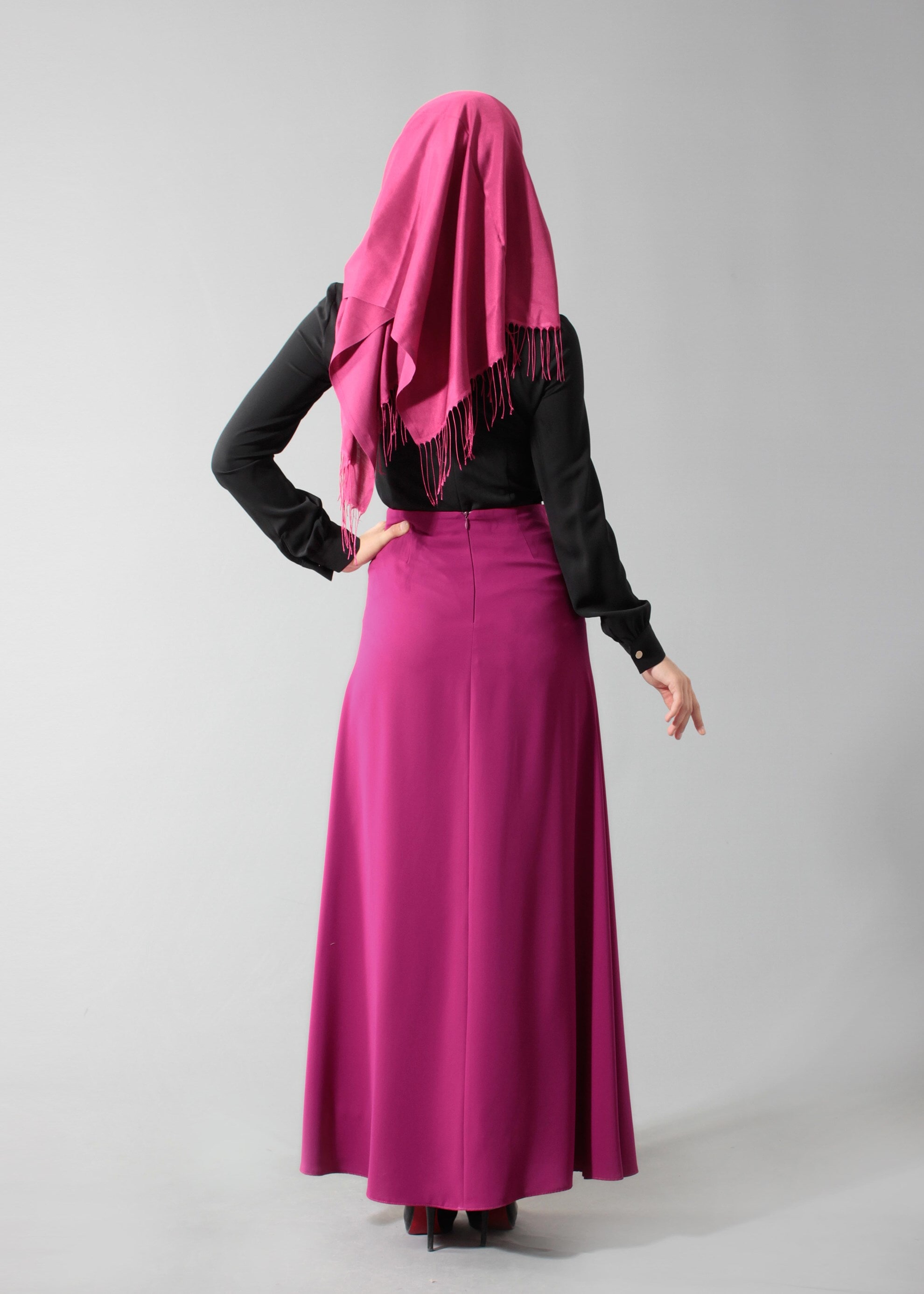 Tesettür giyim FUŞYA 6883 Virona Tesettür Etek 38/44 TEK40