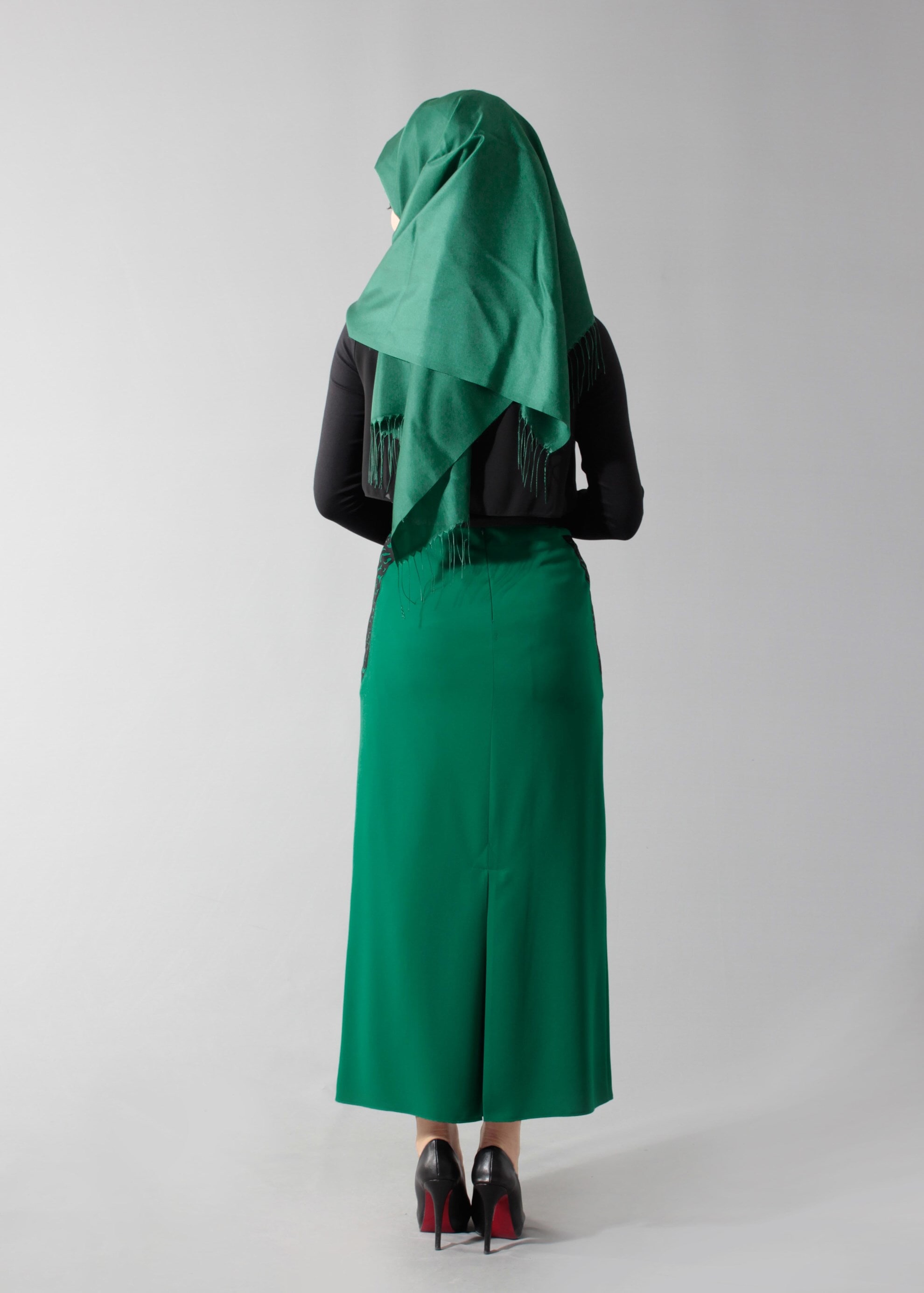 Tesettür giyim YEŞİL 6885 Maral Tesettür 5985 Etek 38/46 TEK40