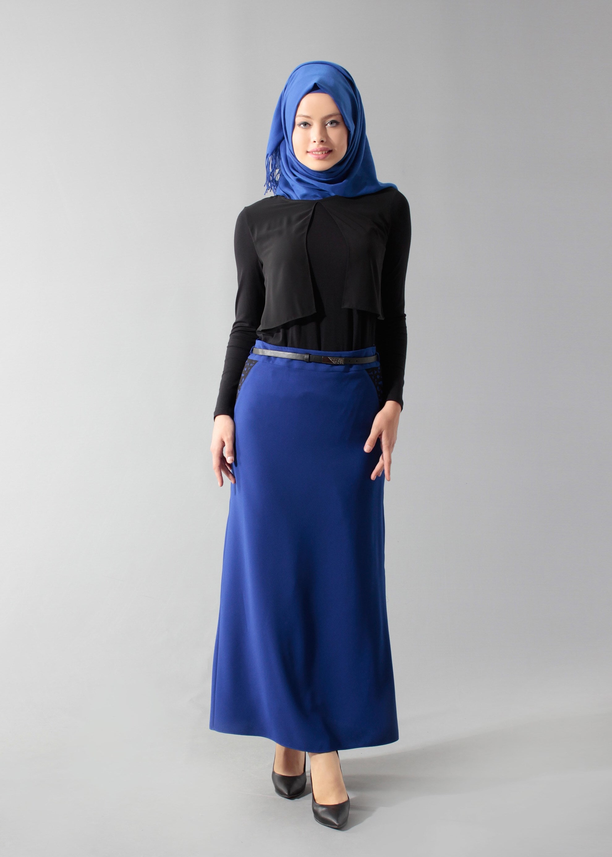 Tesettür giyim LACİVERT 6885 Maral Tesettür 5985 Etek 38/46 TEK40