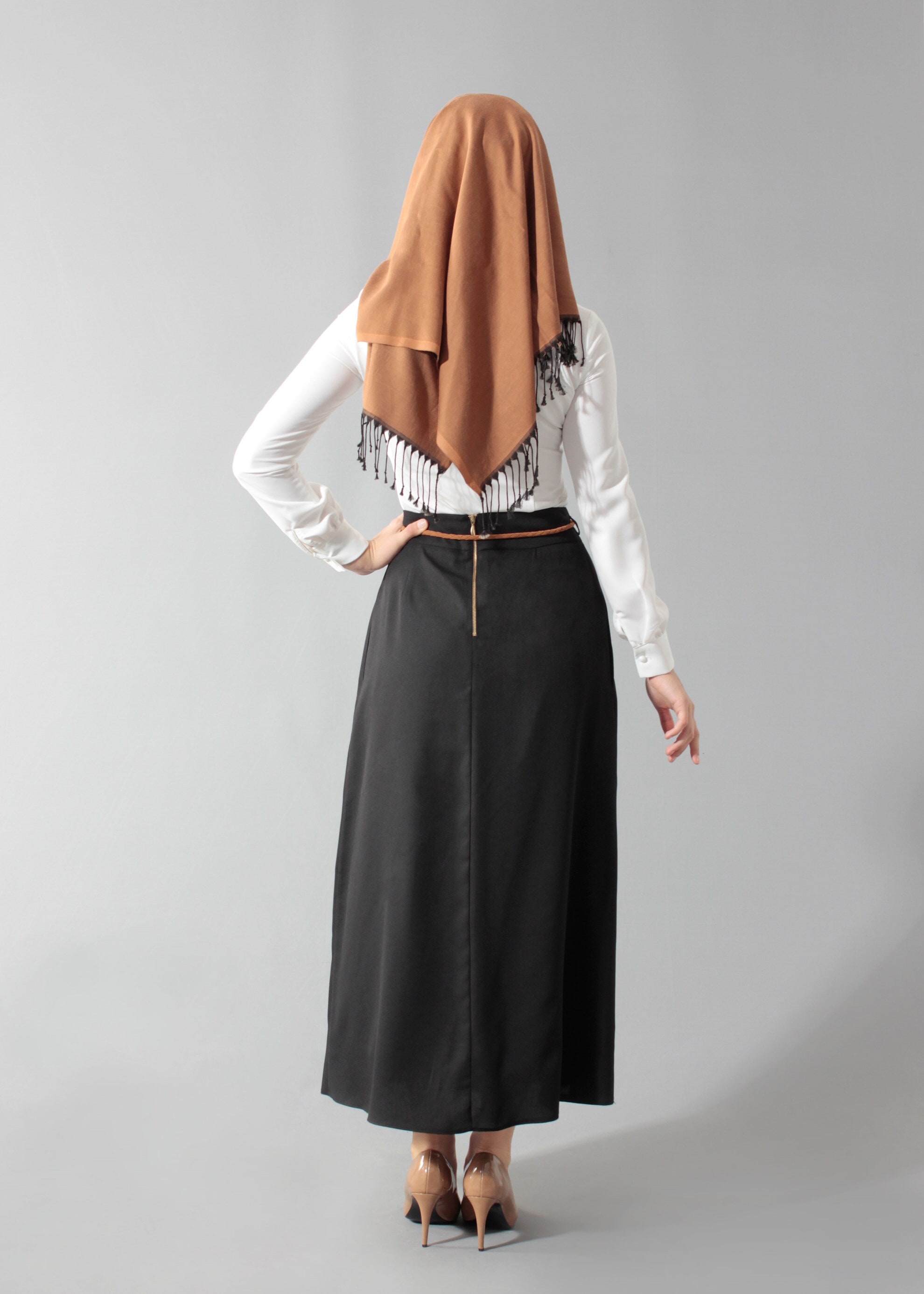 Tesettür giyim SİYAH 6888 Nora Tesettür Etek 36/44