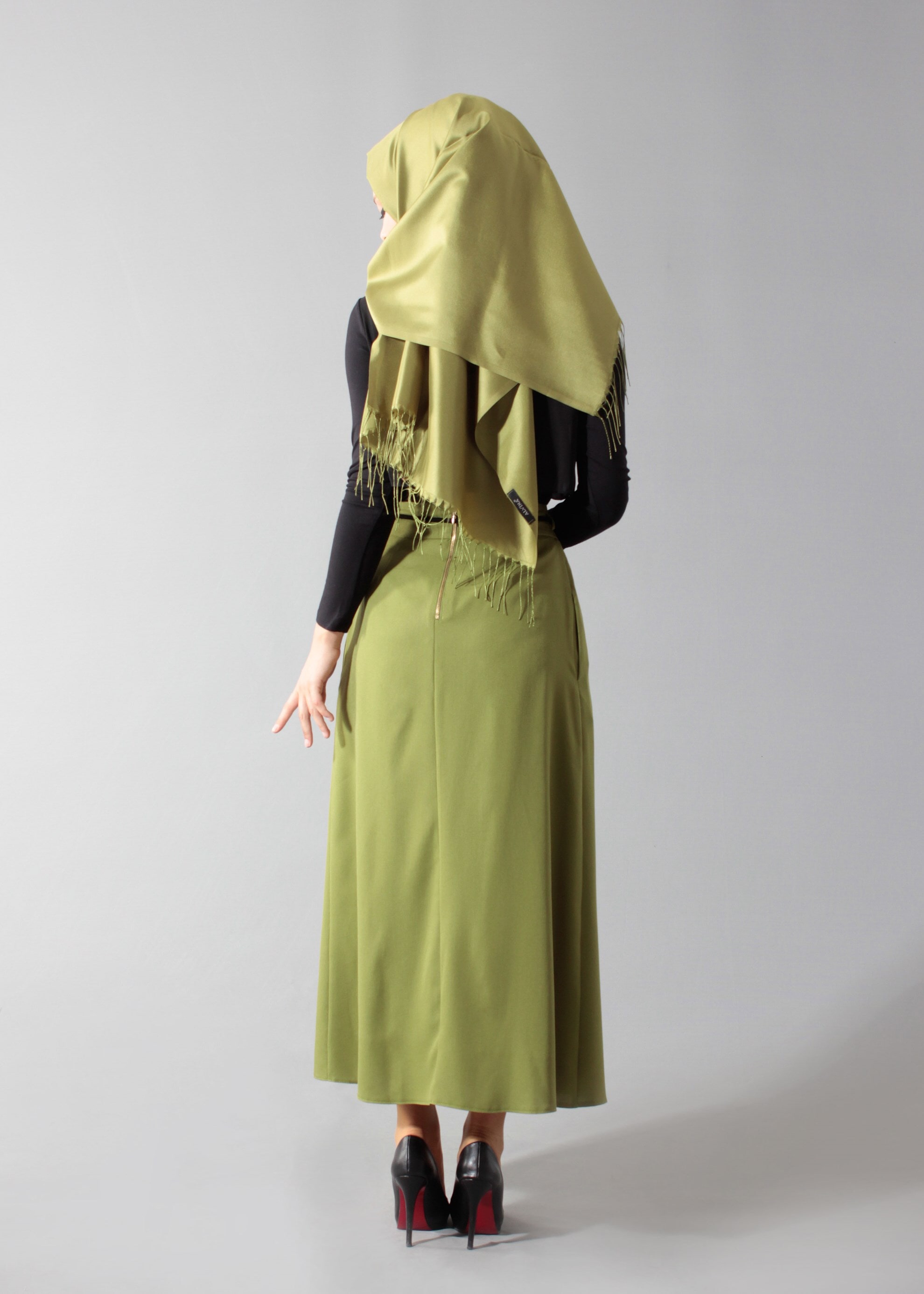 Tesettür giyim YEŞİL 6888 Nora Tesettür Etek 36/44