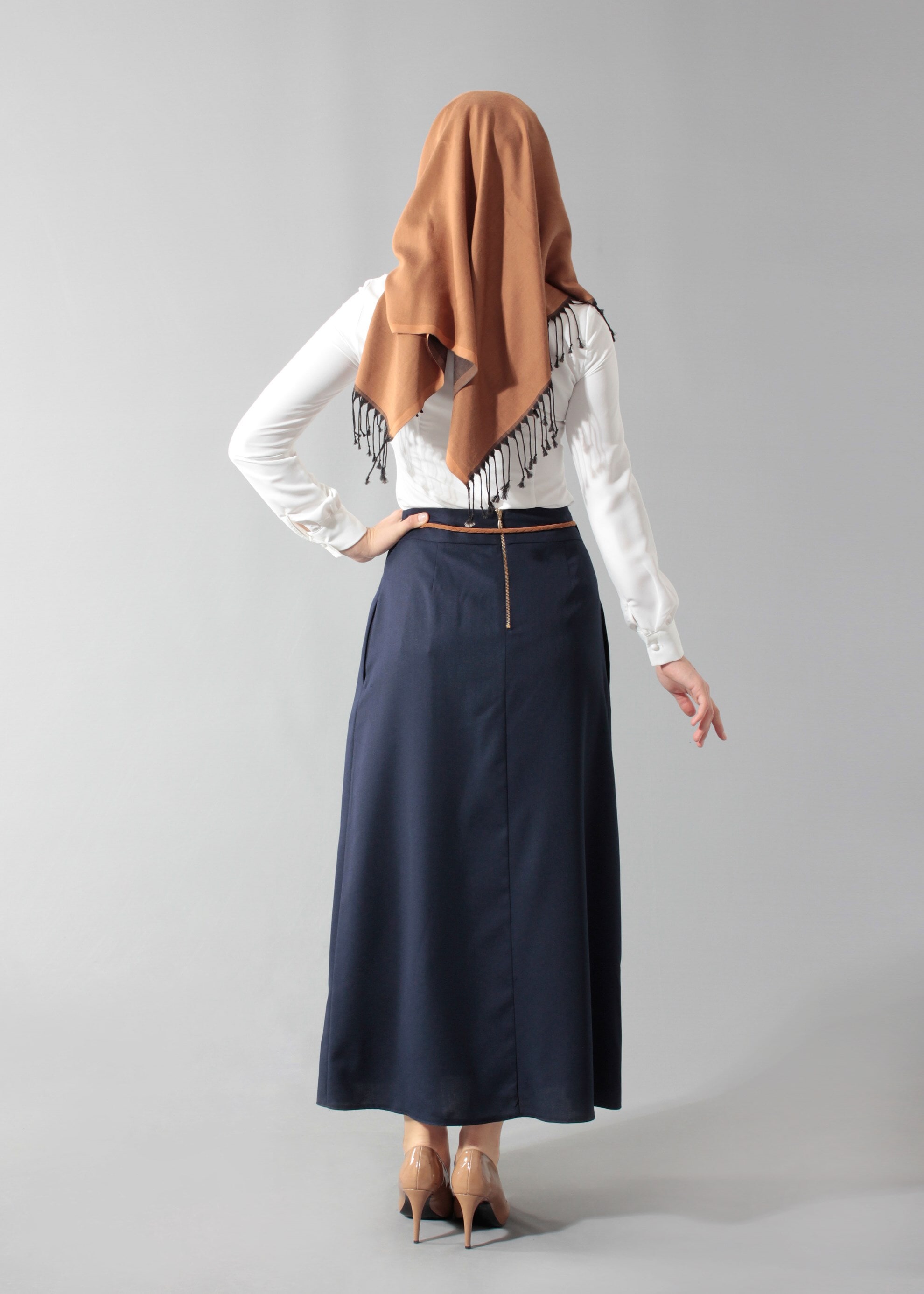 Tesettür giyim LACİVERT 6888 Nora Tesettür Etek 36/44