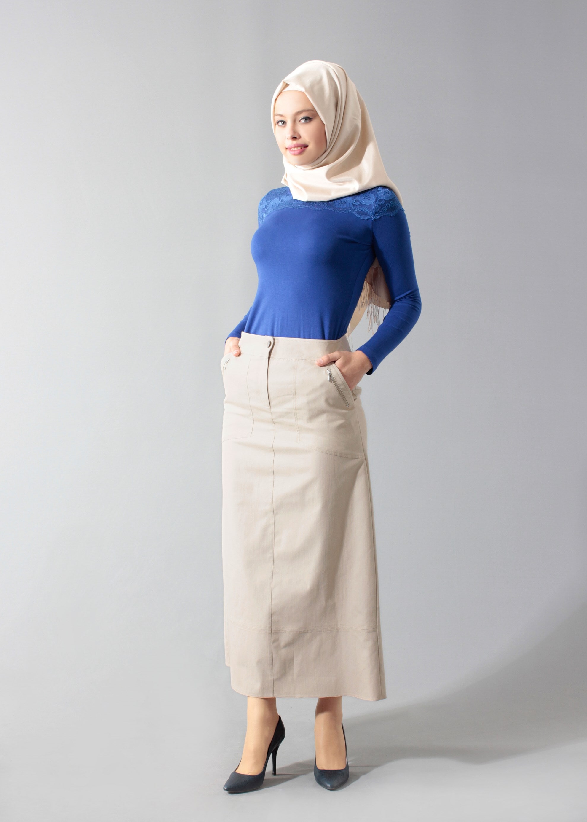 Tesettür giyim BEJ 6891 Owen 553 Tesettür Etek 38/46 TEK40