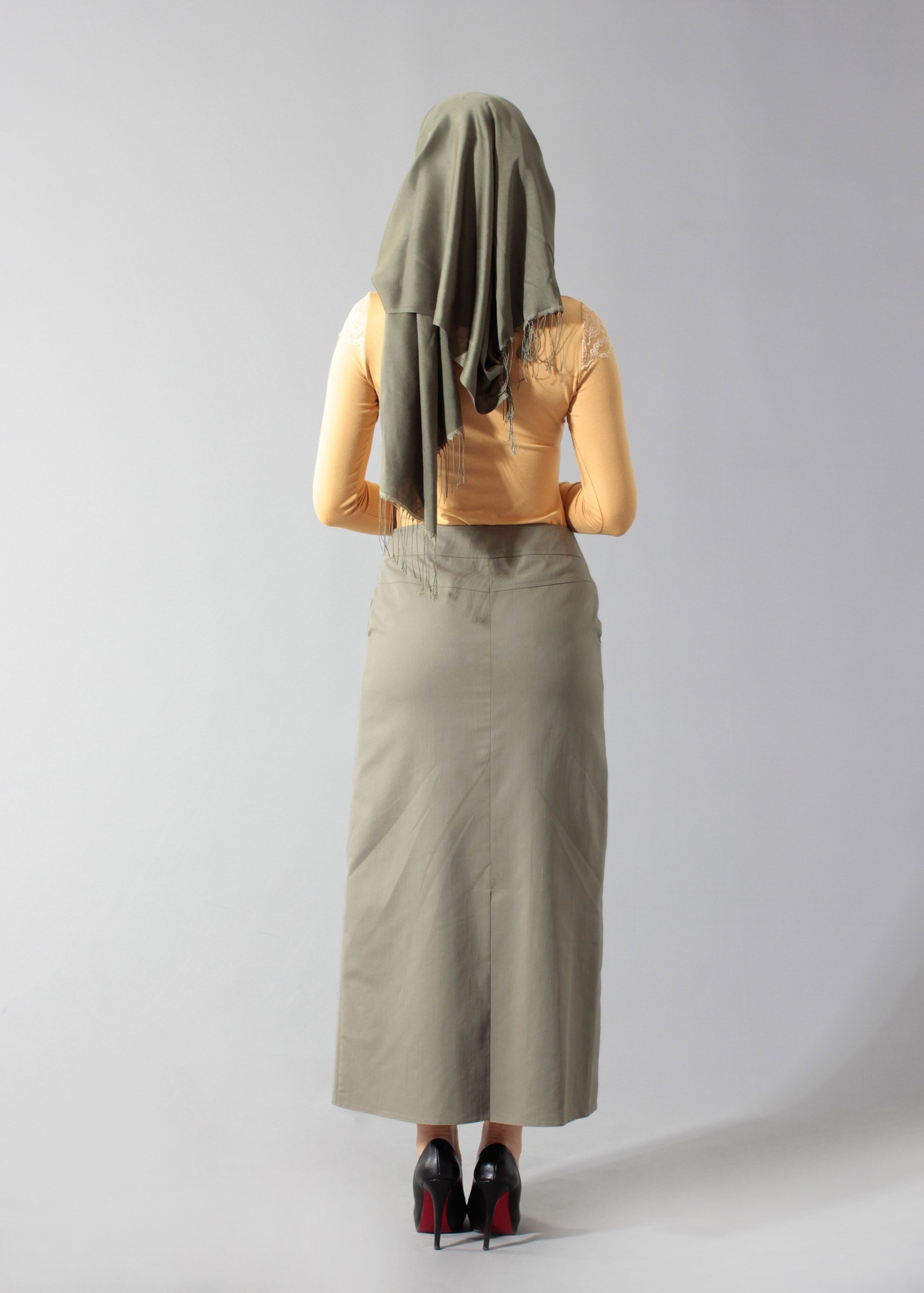 Tesettür giyim HAKİ 6891 Owen 553 Tesettür Etek 38/46 TEK40