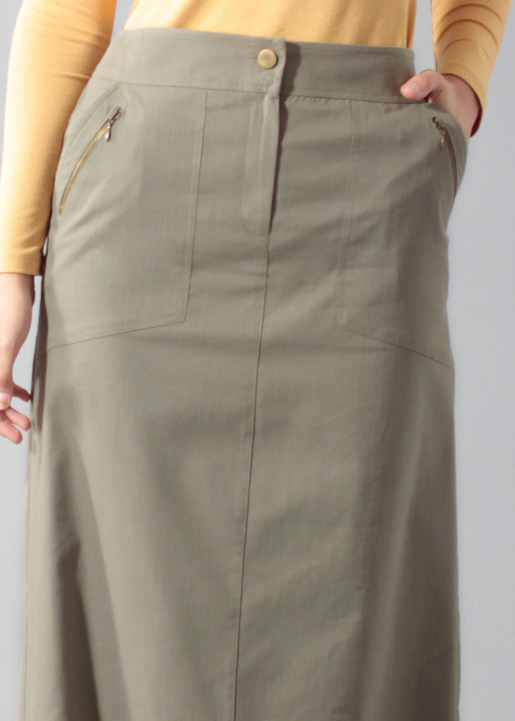 Tesettür giyim HAKİ 6891 Owen 553 Tesettür Etek 38/46 TEK40