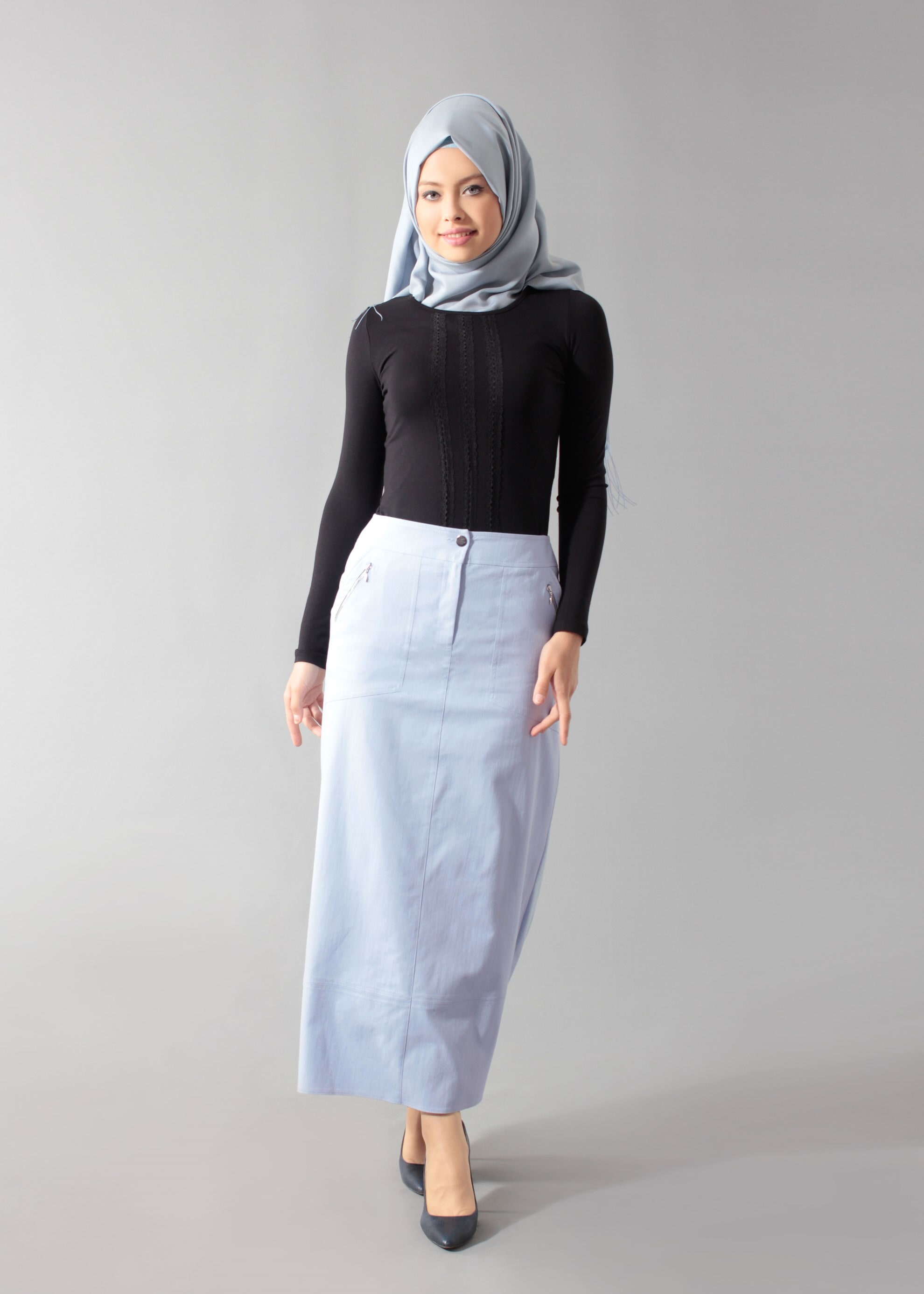 Tesettür giyim MAVİ 6891 Owen 553 Tesettür Etek 38/46 TEK40