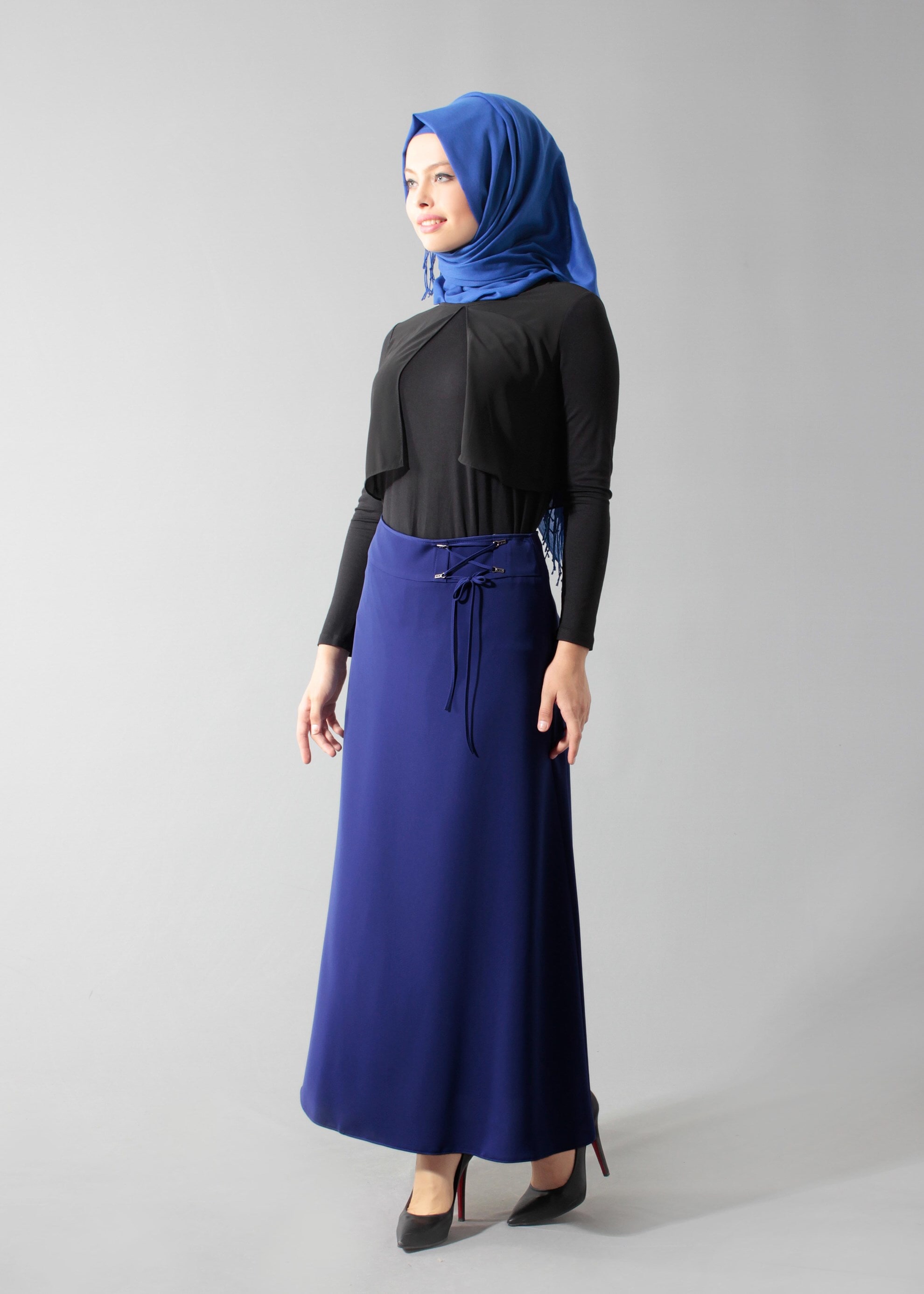 Tesettür giyim MAVİ 6893 Kiwon Tesettür Etek 38/46 TEK40