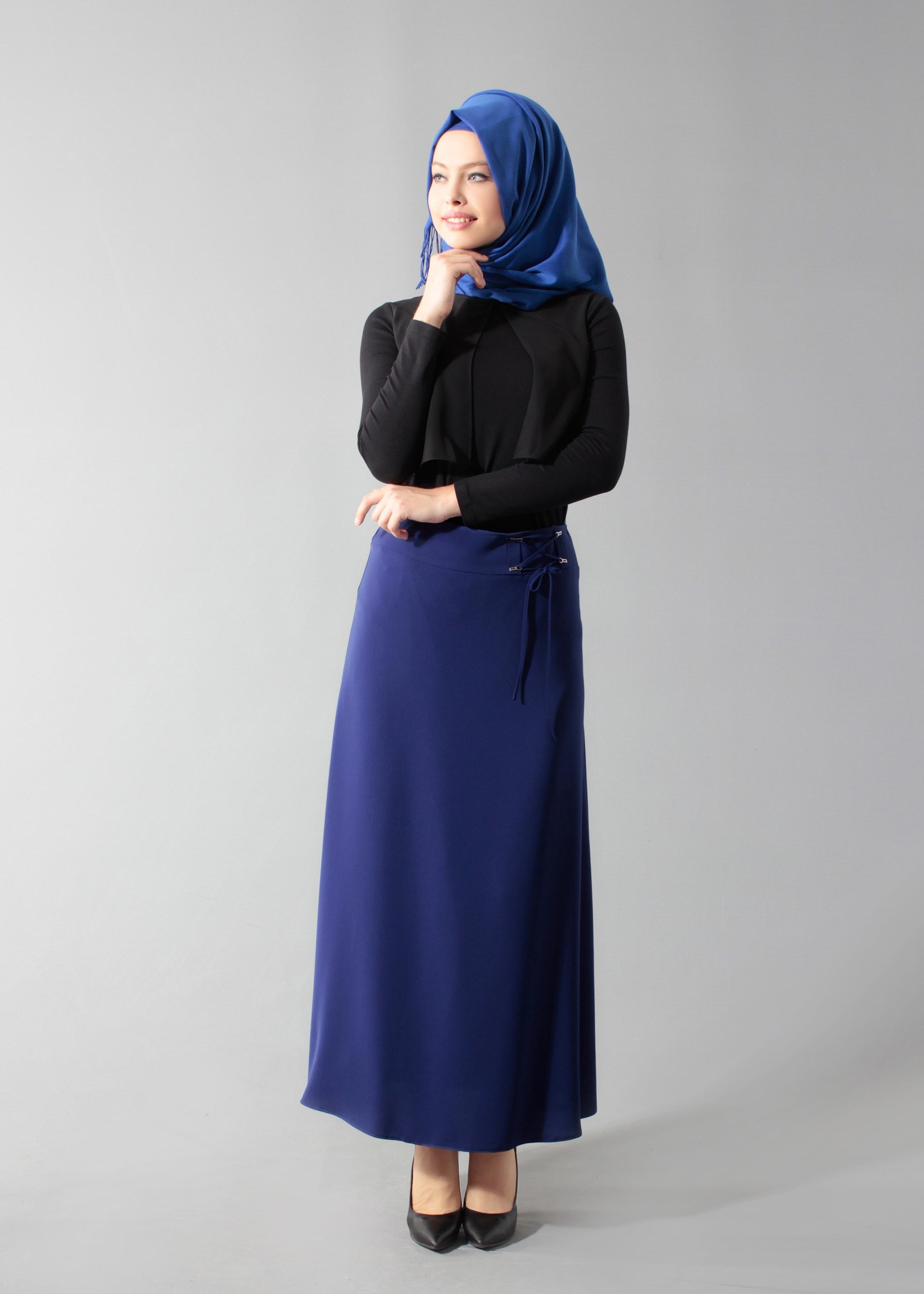 Tesettür giyim MAVİ 6893 Kiwon Tesettür Etek 38/46 TEK40