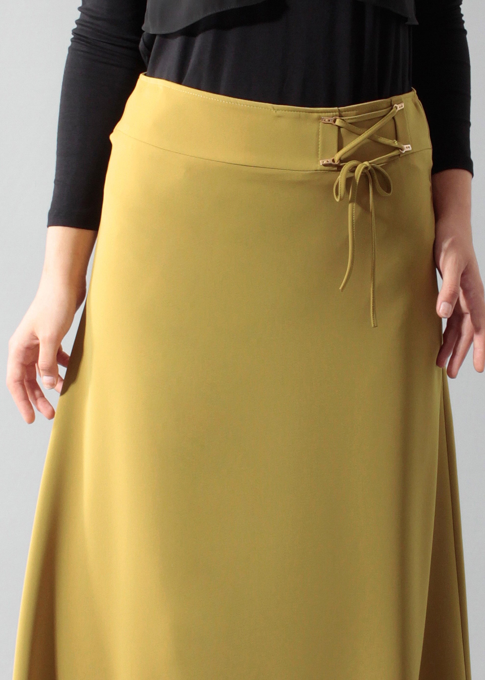 Tesettür giyim YEŞİL 6893 Kiwon Tesettür Etek 38/46 TEK40