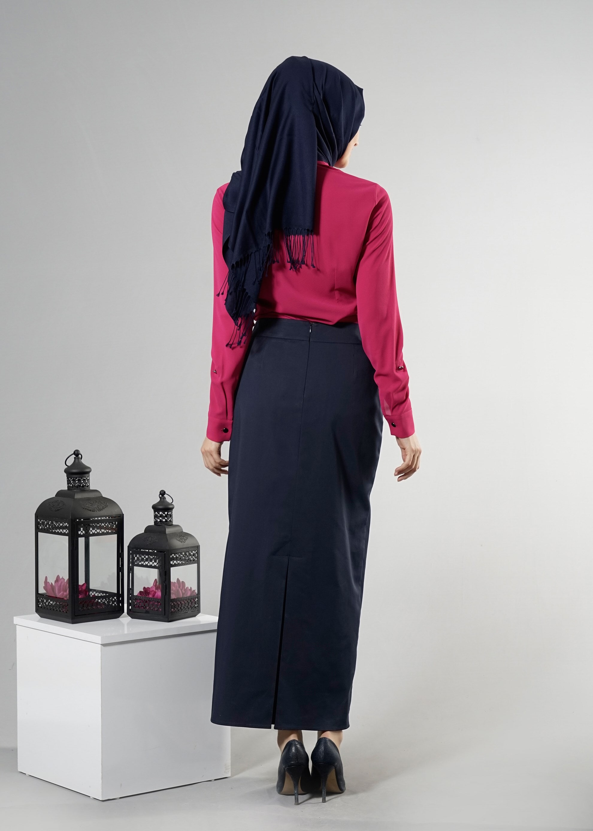 Tesettür giyim LACİVERT 6894 15666 Tesettür Etek 38/44