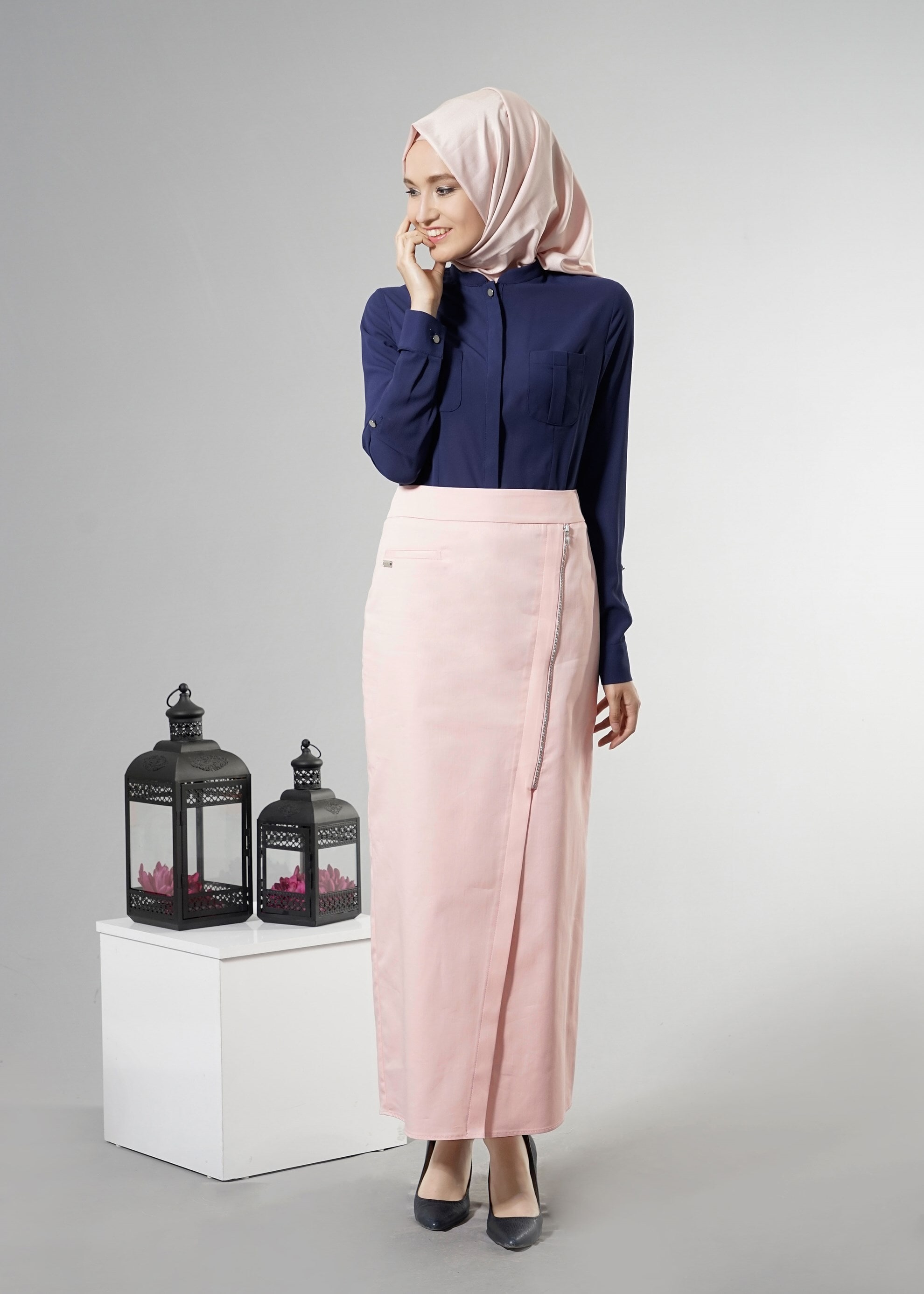 Tesettür giyim PUDRA 6894 15666 Tesettür Etek 38/44