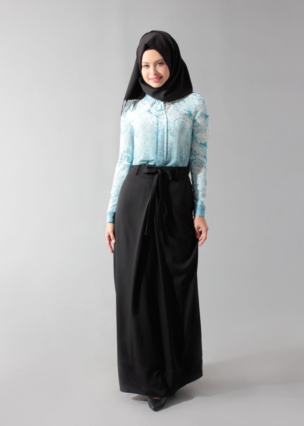 Tesettür giyim SİYAH 6904 Nora Tesettür Etek 36/42(38-40) TEK42