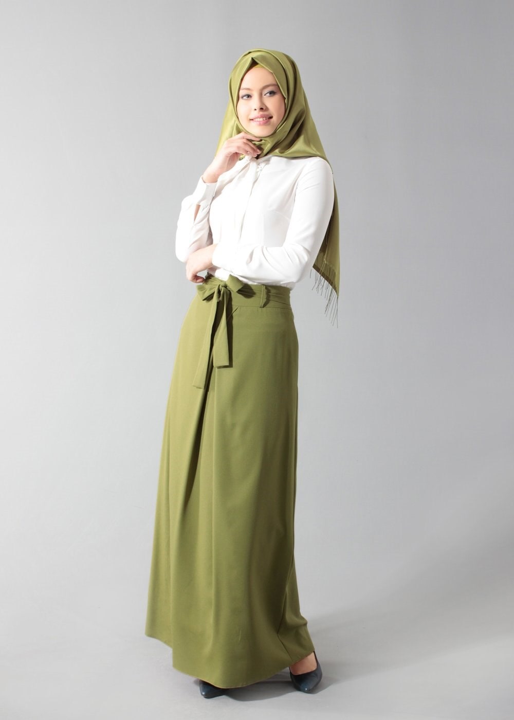 Tesettür giyim YEŞİL 6904 Nora Tesettür Etek 36/42(38-40) TEK42