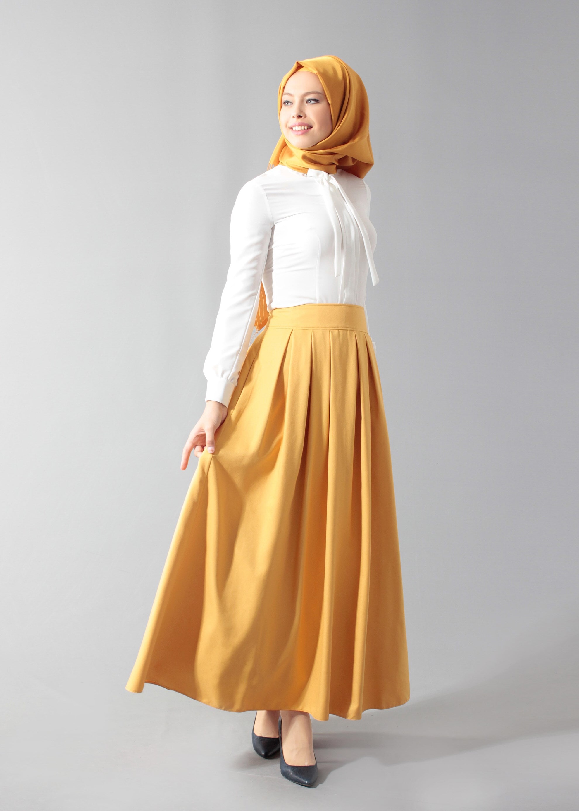 Tesettür giyim SARI 6906 Petra Tesettür Etek 36/42(38-40) TEK36