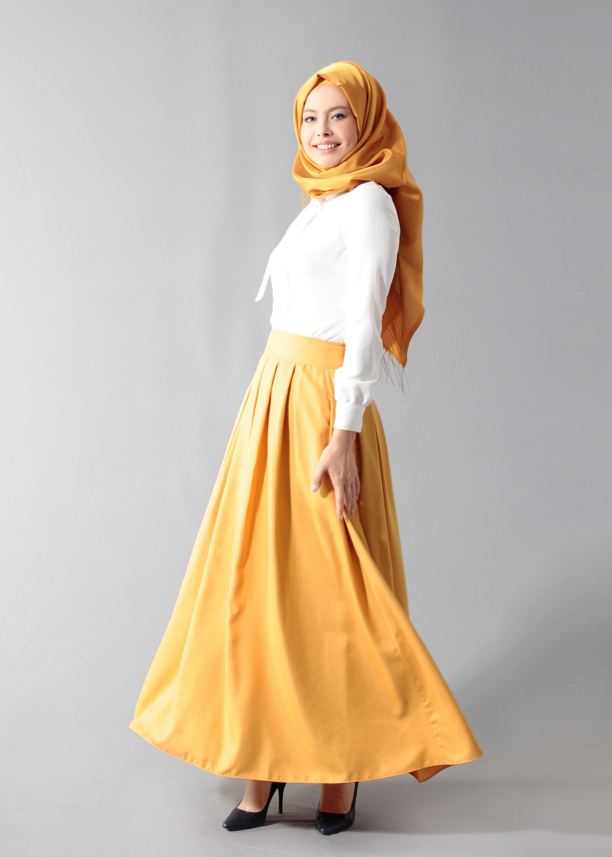 Tesettür giyim SARI 6906 Petra Tesettür Etek 36/42(38-40) TEK36