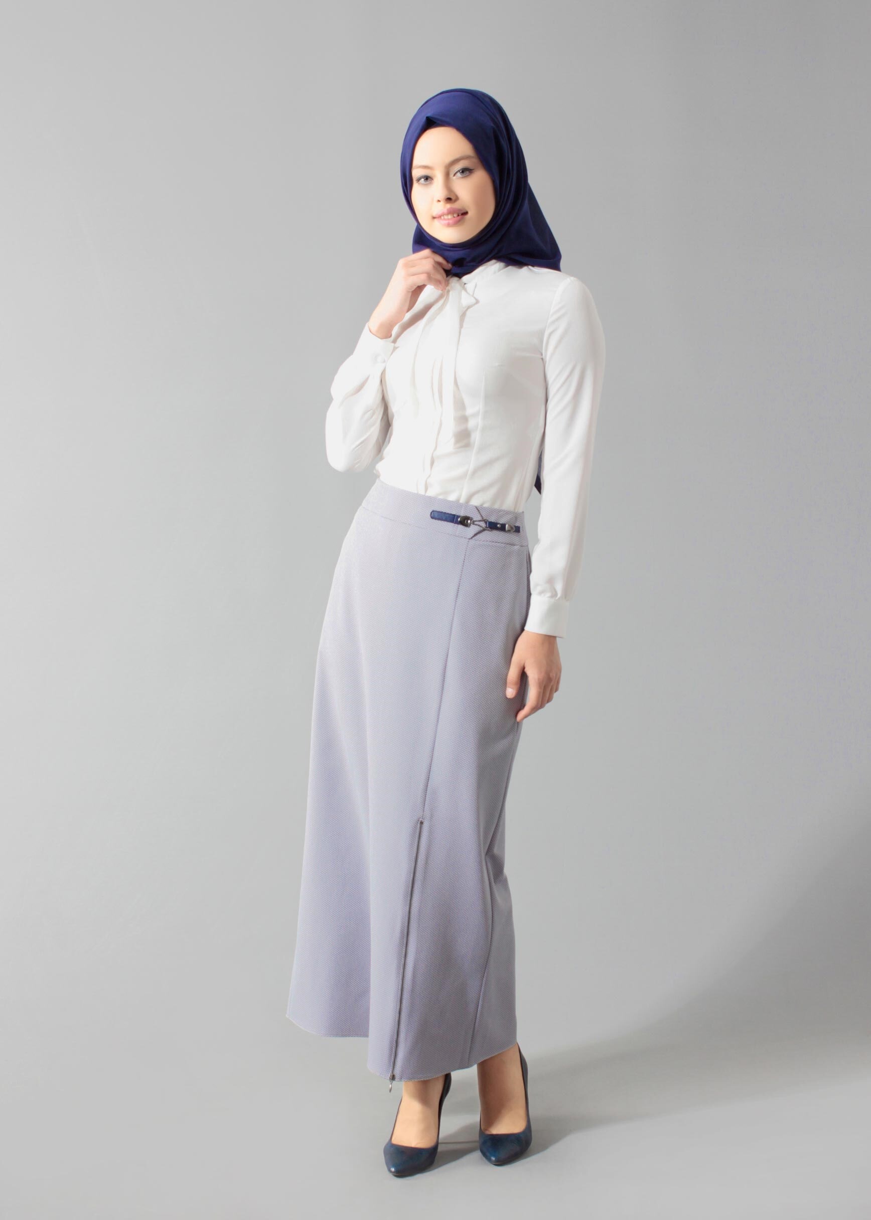 Tesettür giyim LACİVERT 6907 Berta 43625 Tesettür Etek 40/48 TEK38