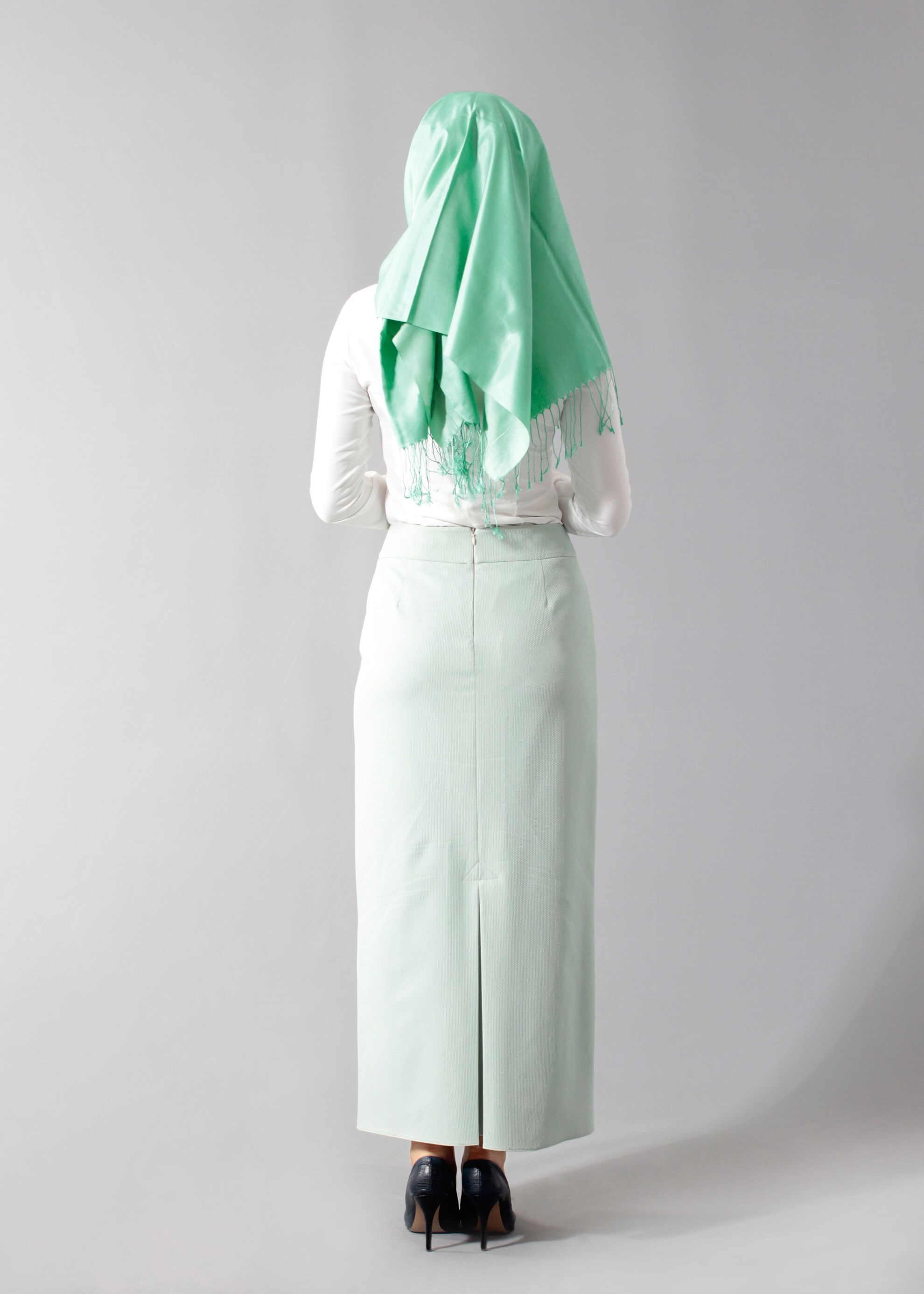 Tesettür giyim YEŞİL 6907 Berta 43625 Tesettür Etek 40/48 TEK38