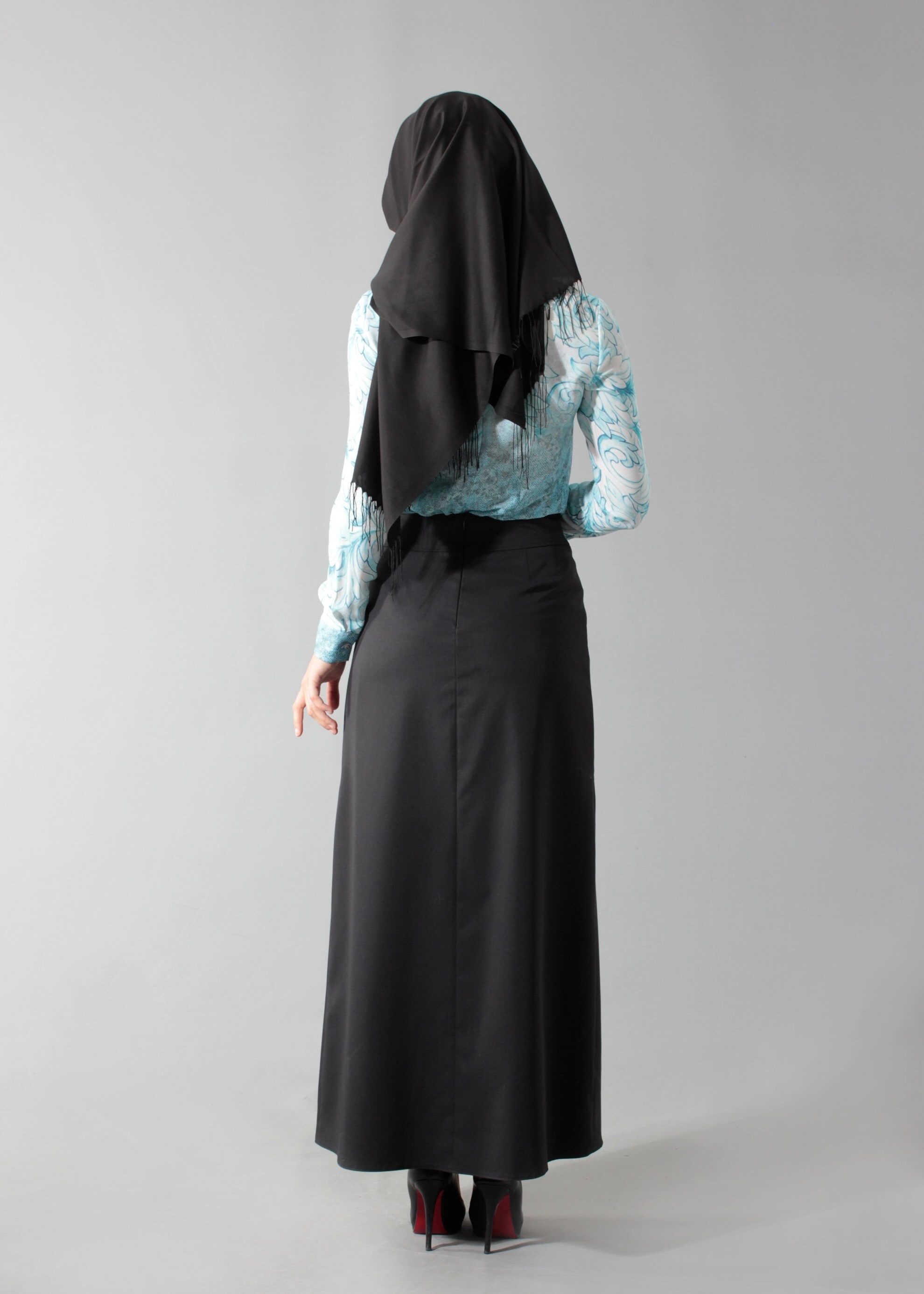 Tesettür giyim SİYAH 6913 Marit Tesettür 43498 Etek 38/46