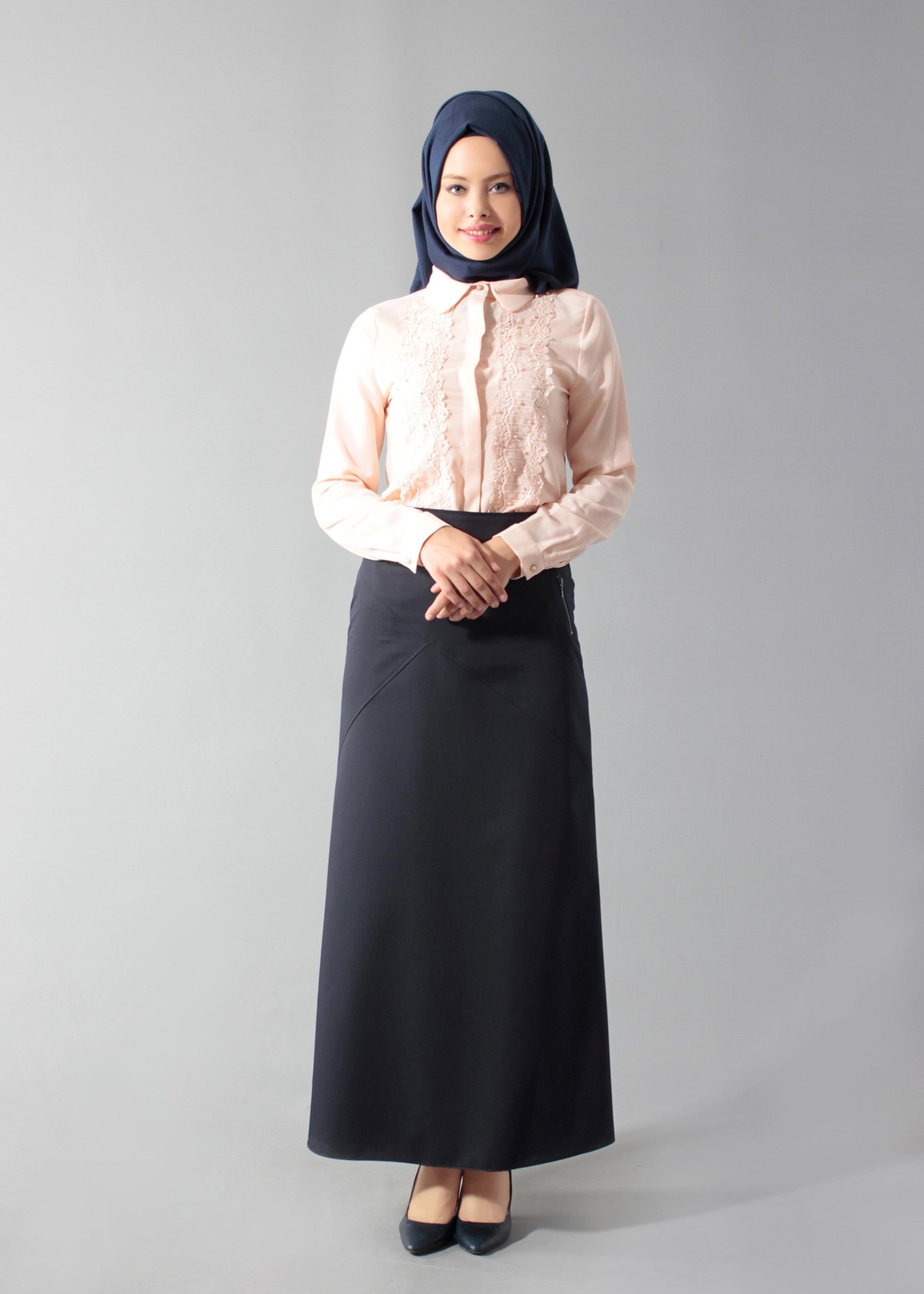 Tesettür giyim LACİVERT 6913 Marit Tesettür 43498 Etek 38/46