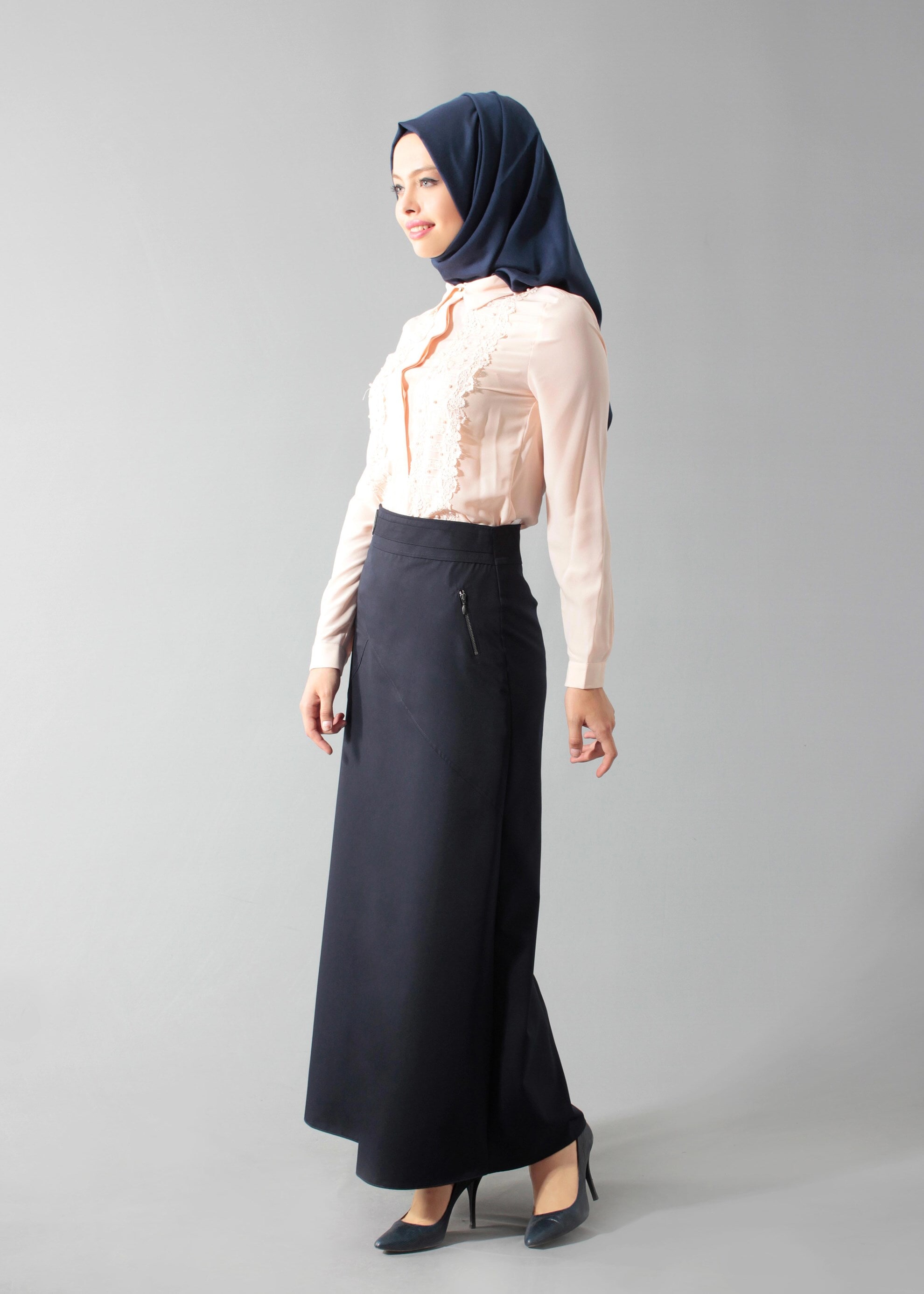 Tesettür giyim LACİVERT 6913 Marit Tesettür 43498 Etek 38/46