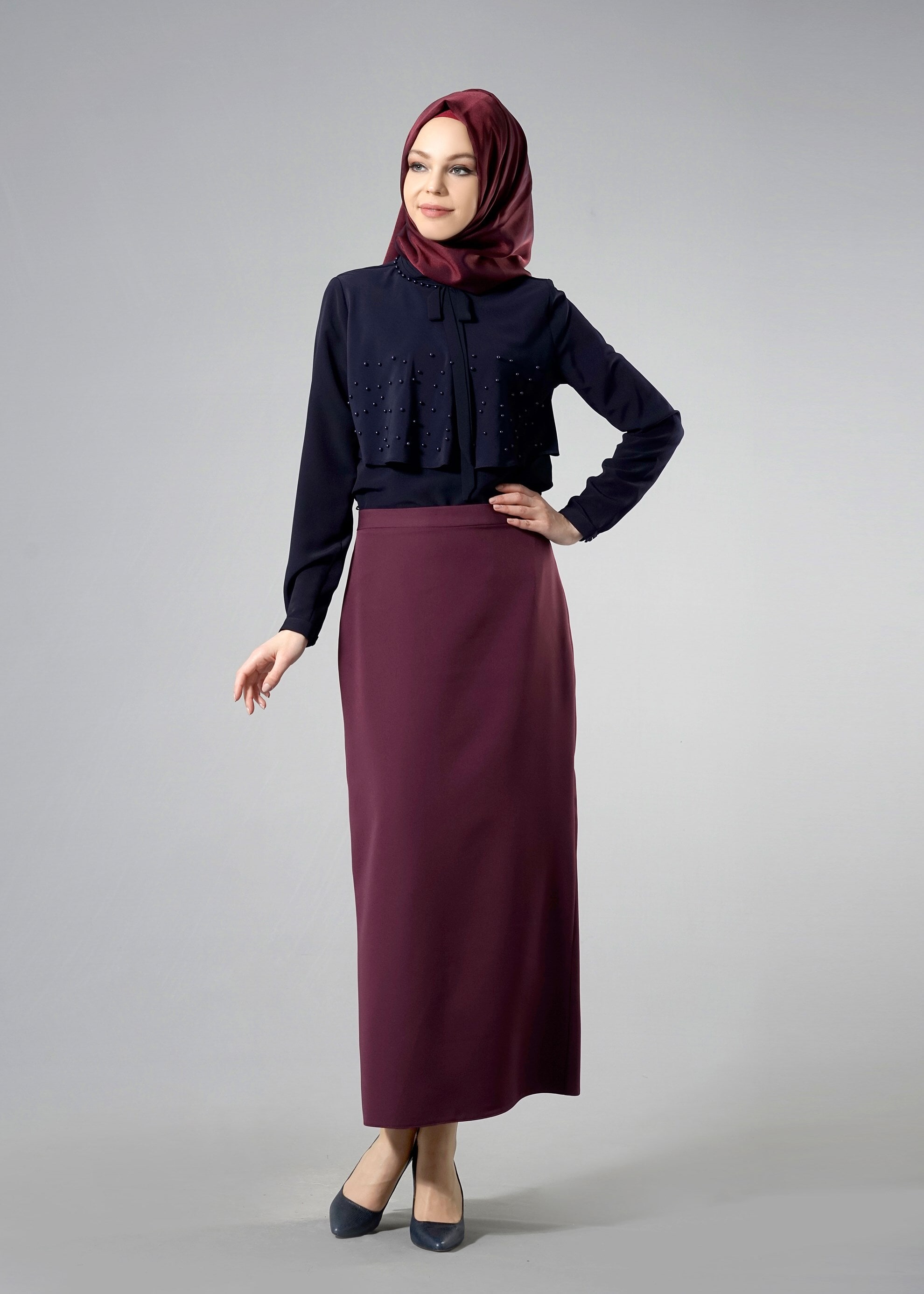 Tesettür giyim MÜRDÜM 6914 Dilma Tesettür 43551 Etek 38/48 TEK40
