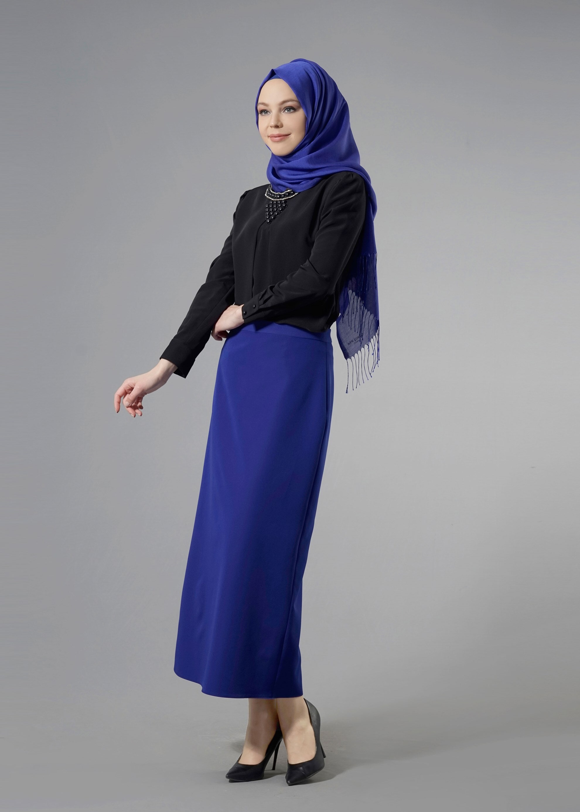 Tesettür giyim LACİVERT 6914 Dilma Tesettür 43551 Etek 38/48 TEK40