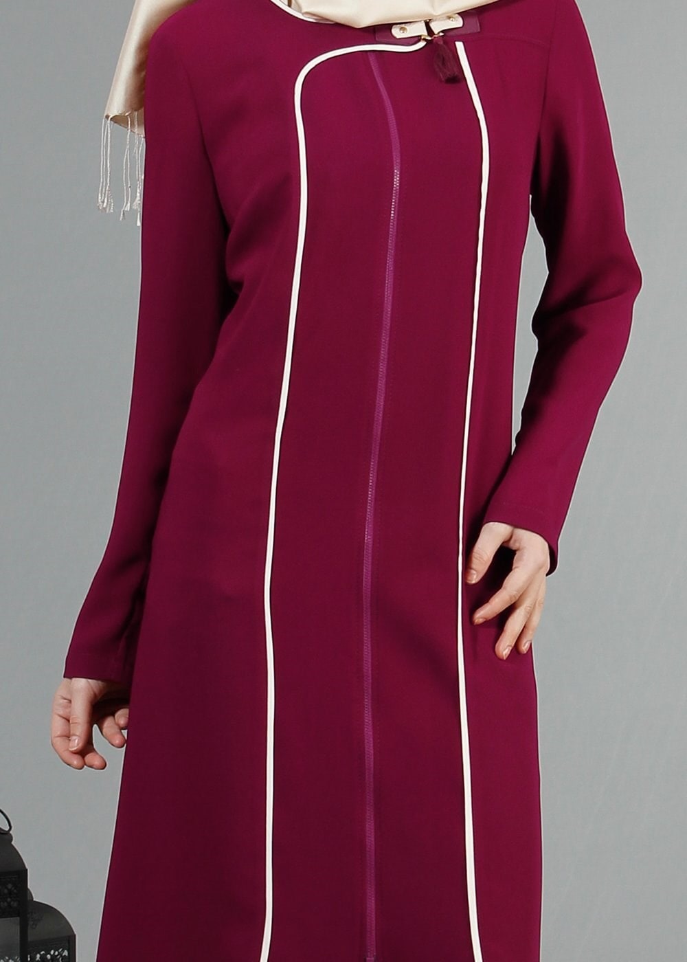 Tesettür giyim MOR 8195 Nil Crep Tesettür Ferace 38/46 TEK40