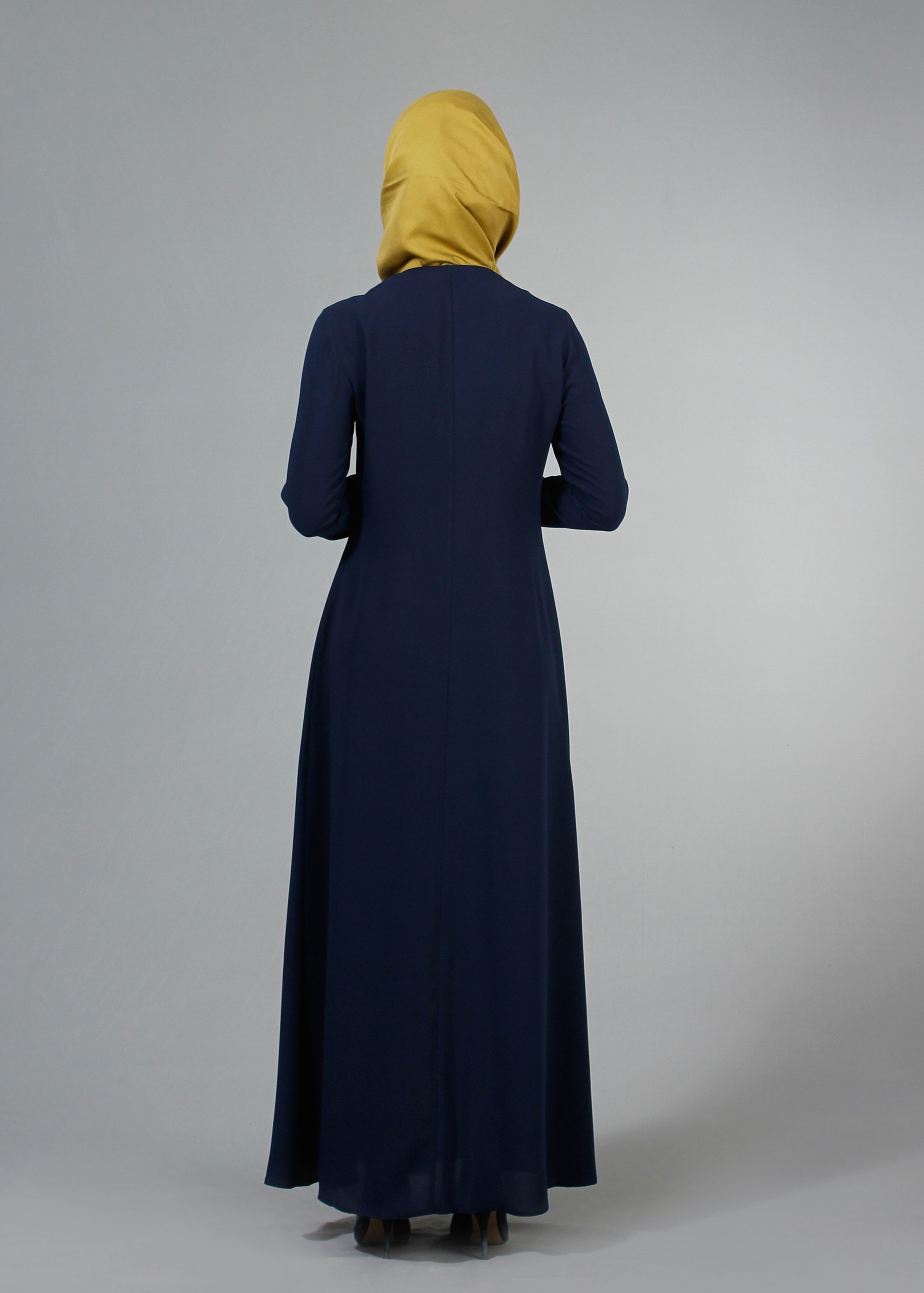 Tesettür giyim LACİVERT 8204 Nil Crep Tesettür Ferace 38/46 TEK40