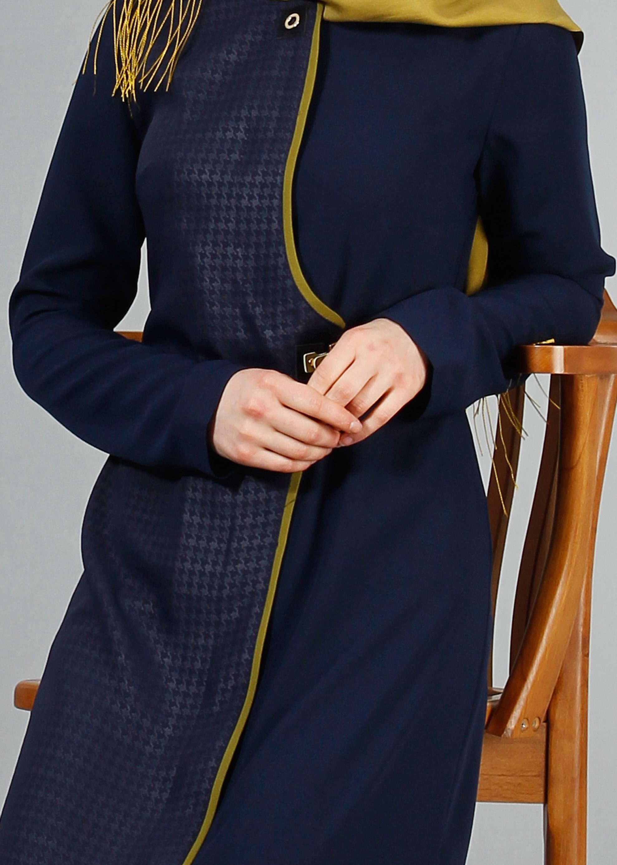 Tesettür giyim LACİVERT 8204 Nil Crep Tesettür Ferace 38/46 TEK40