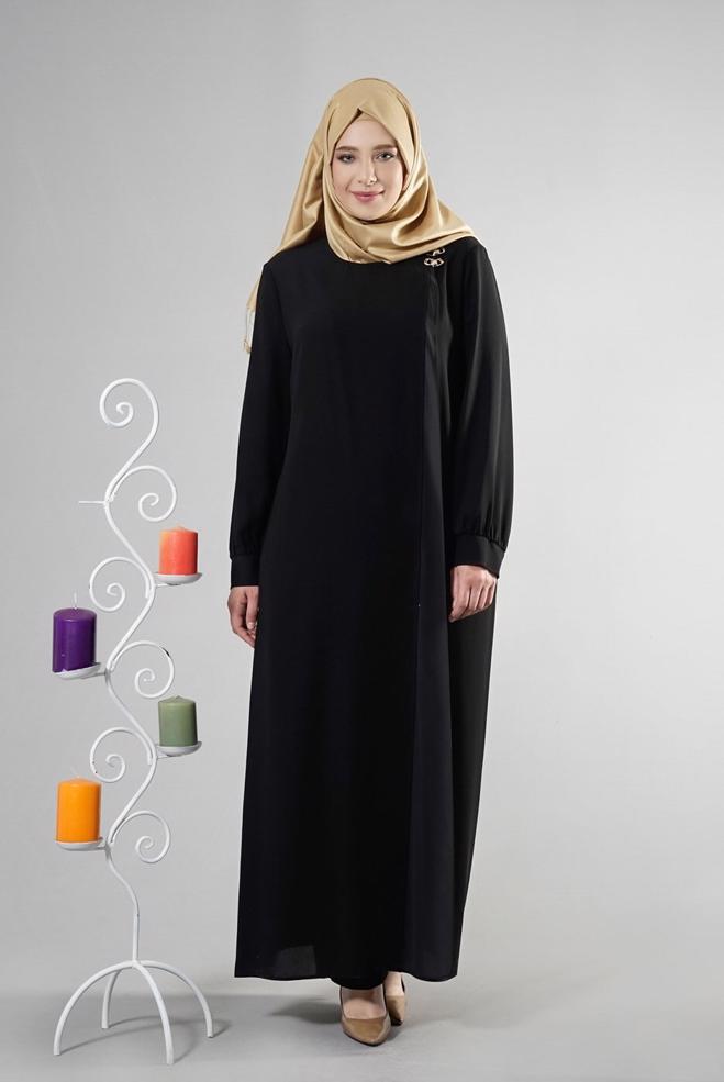 Hijab clothing BLACK 8211 Esma Tesettür 6331 Ferace 42/50 TEK40 - ALVİNA