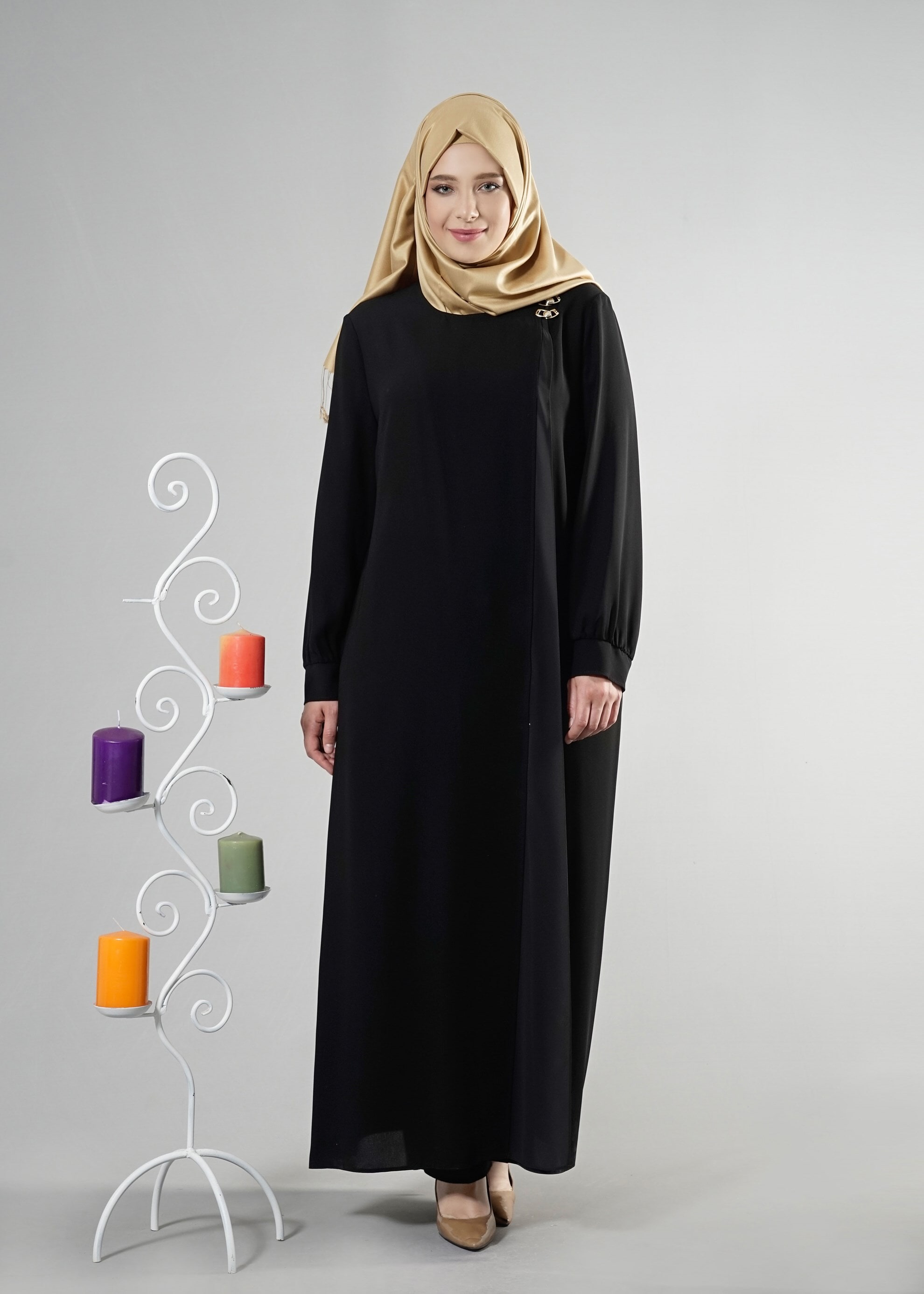 Vêtements hijab NOIR 8211 Esma Tesettür 6331 Ferace 42/50 TEK40