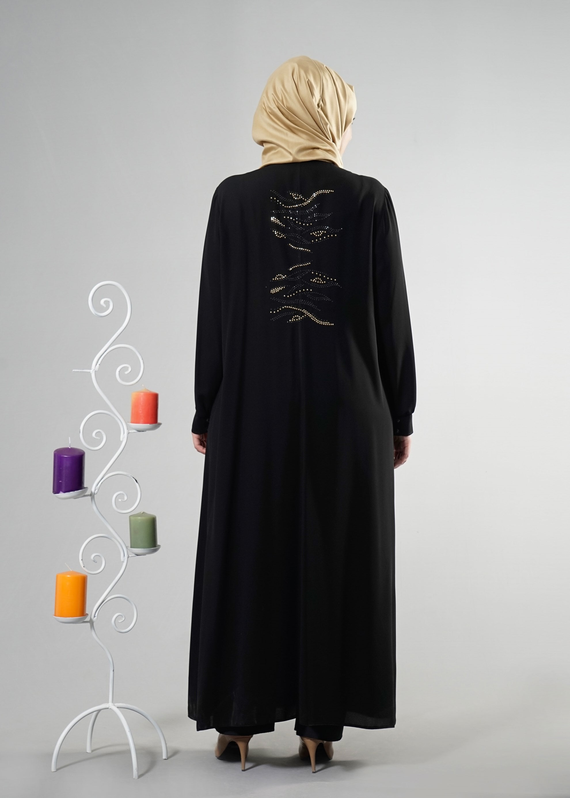 Vêtements hijab NOIR 8211 Esma Tesettür 6331 Ferace 42/50 TEK40