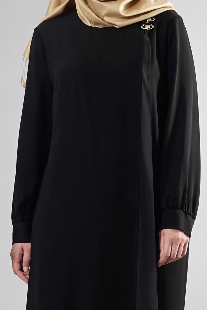 Hijab clothing BLACK 8211 Esma Tesettür 6331 Ferace 42/50 TEK40 - ALVİNA